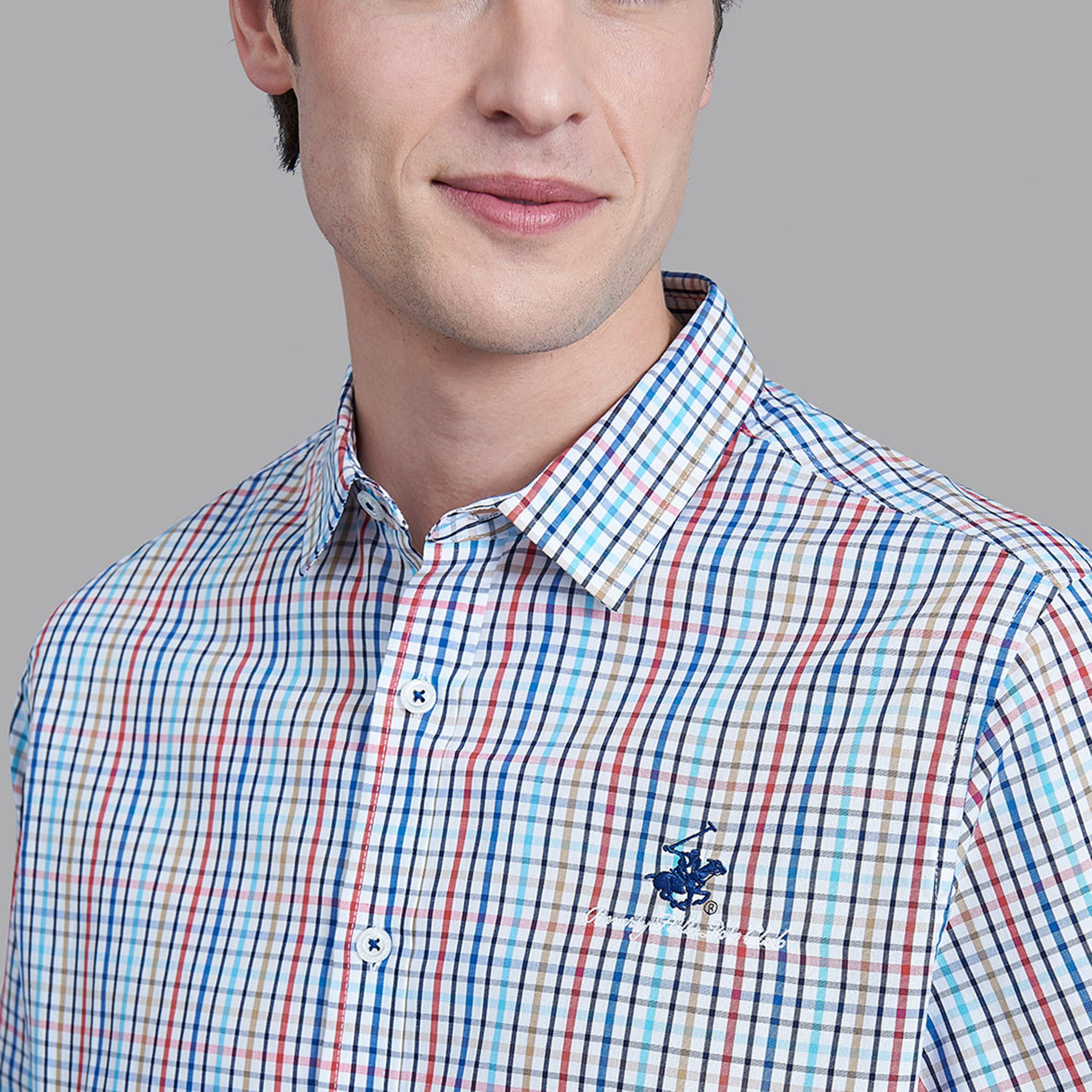 Beverly Hills Polo Club Men Multicolour Checked Collared Shirt-men-clothing-shirts-image-2
