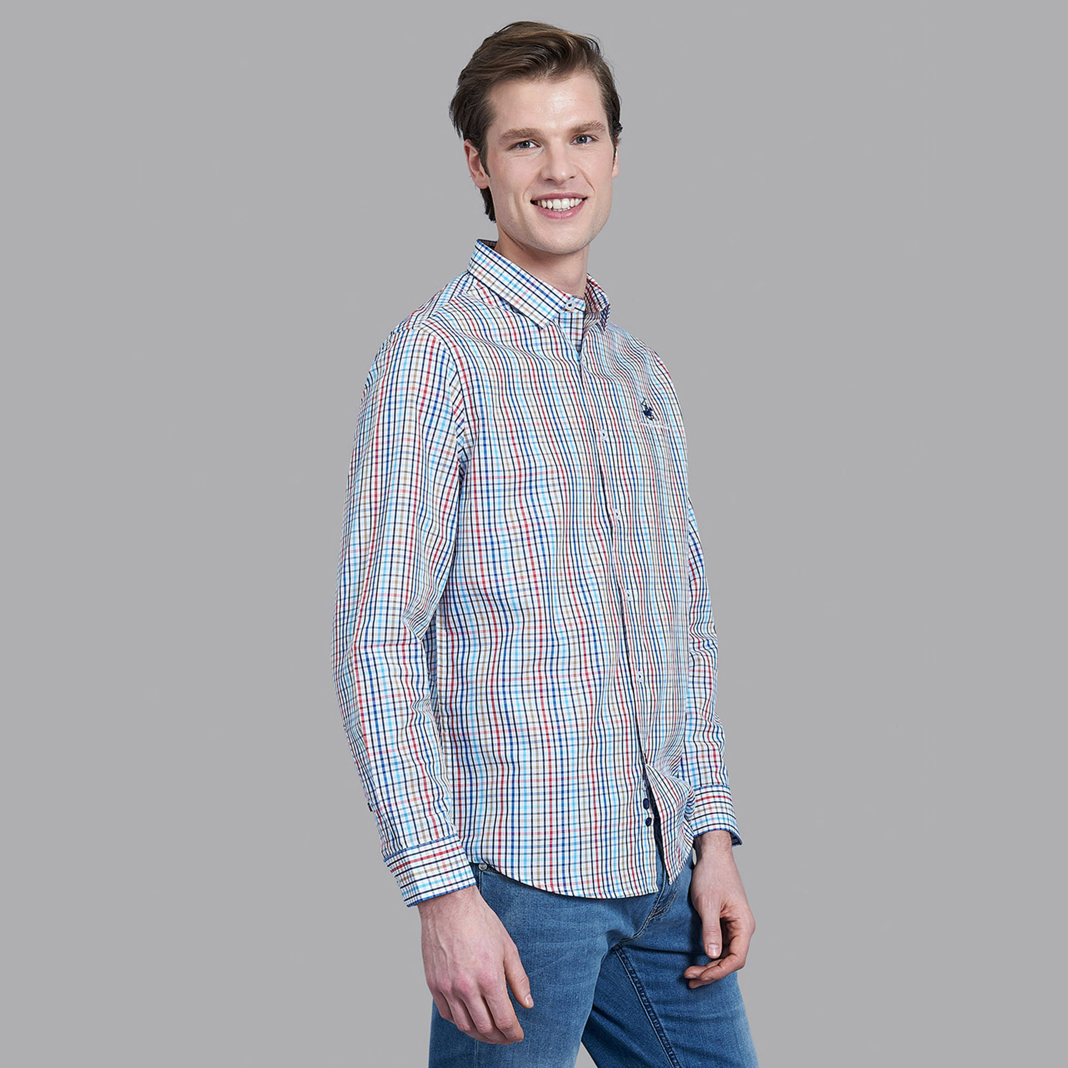 Beverly Hills Polo Club Men Multicolour Checked Collared Shirt-men-clothing-shirts-image-3