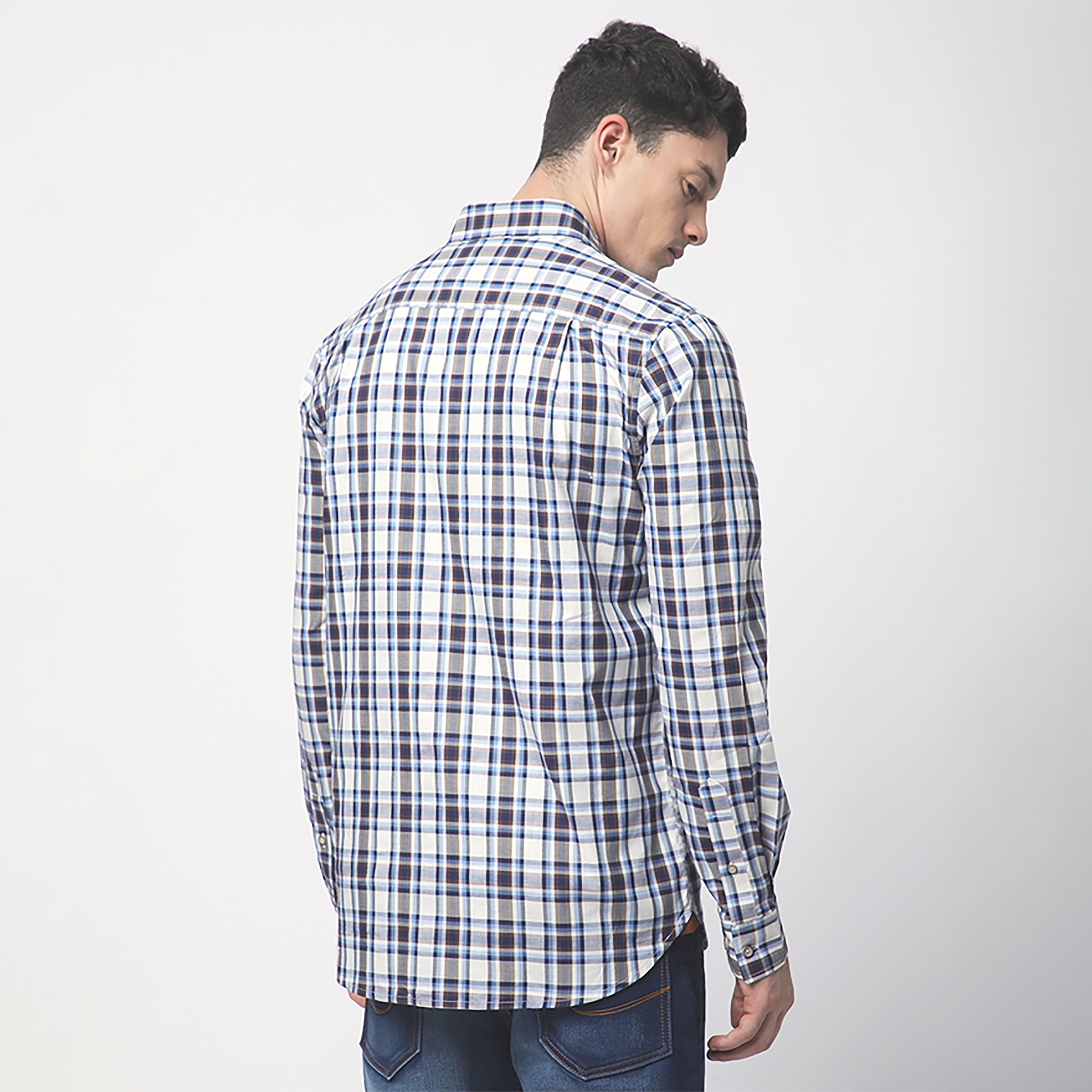 Beverly Hills Polo Club Regular Fit Checked Spread Collar Long Sleeves Men's Shirt-men-clothing-shirts-image-5