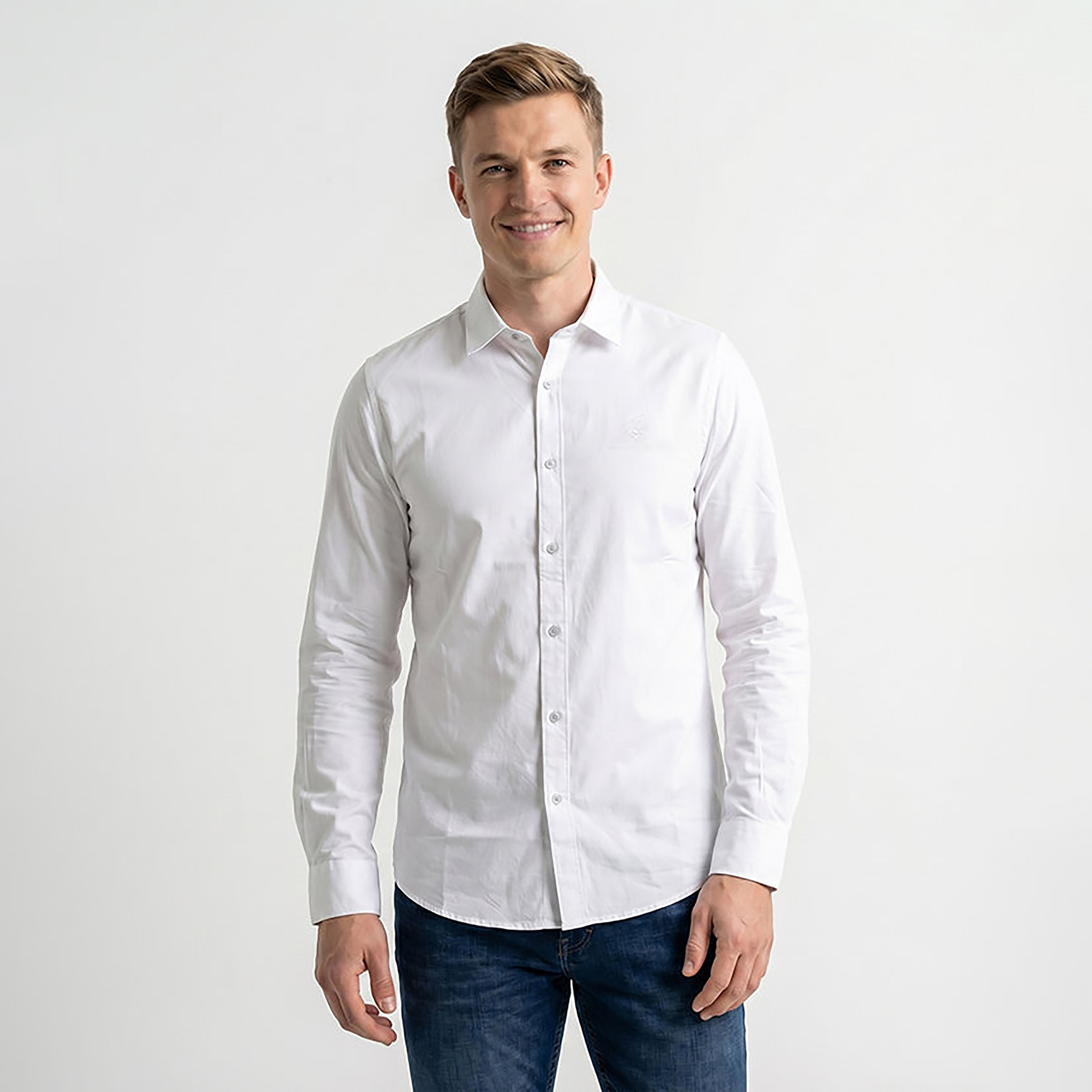 Beverly Hills Polo Club Regular Fit Textured Collared Long Sleeves Men's Shirt-men-clothing-shirts-image-1