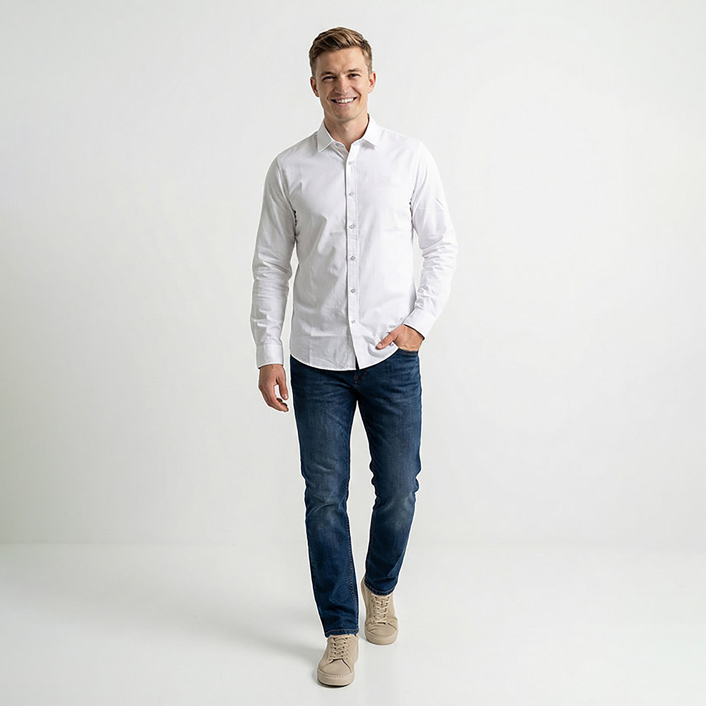 Beverly Hills Polo Club Regular Fit Textured Collared Long Sleeves Men's Shirt-men-clothing-shirts-image-3