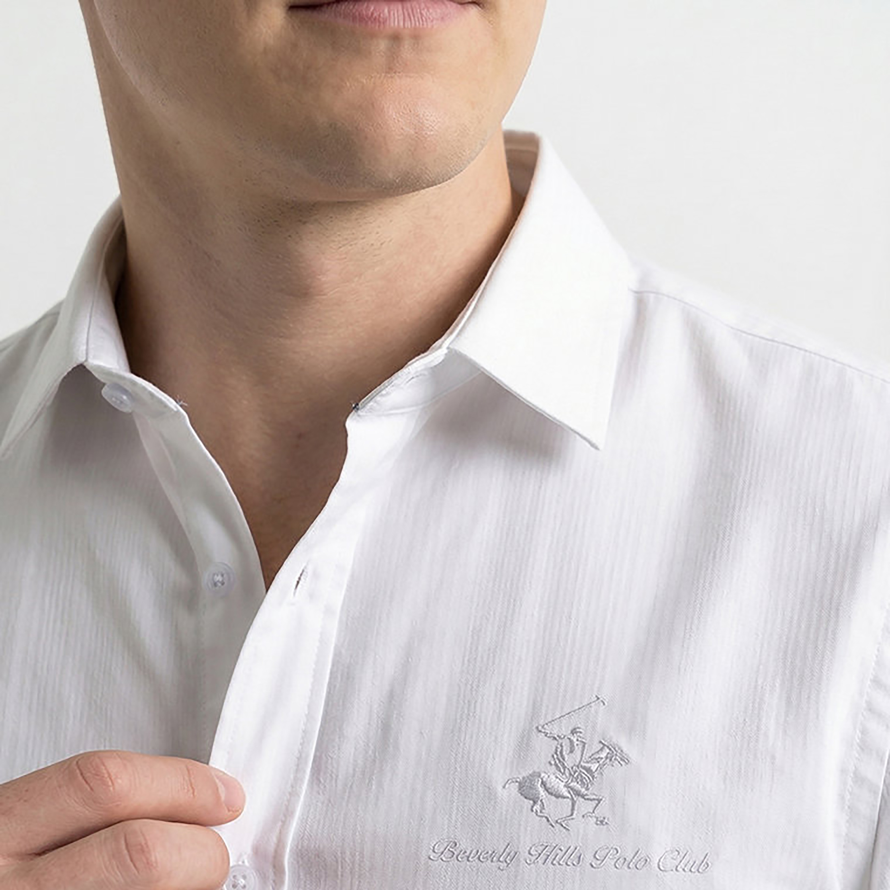 Beverly Hills Polo Club Regular Fit Textured Collared Long Sleeves Men's Shirt-men-clothing-shirts-image-4