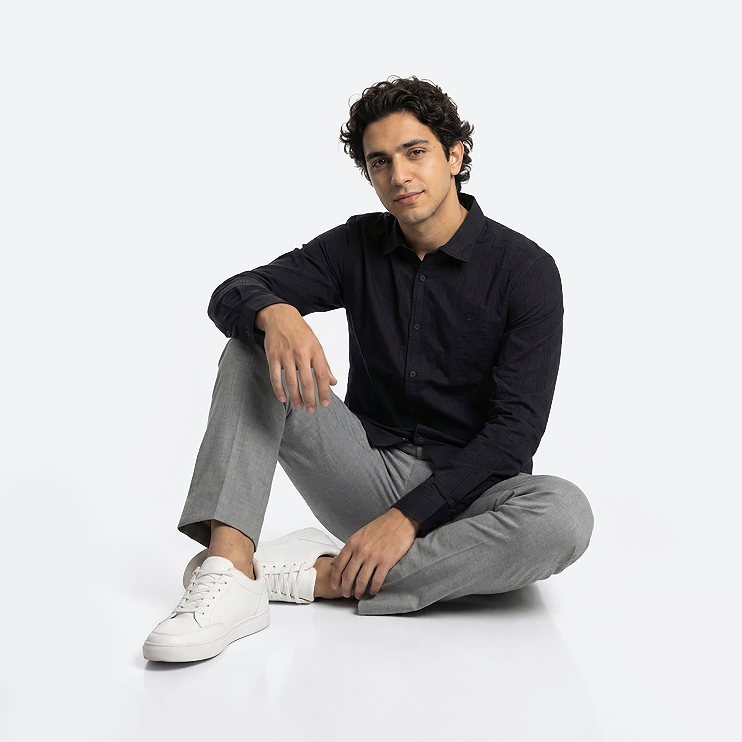 Beverly Hills Polo Club Regular Fit Striped Collared Long Sleeves Men's Shirt-men-clothing-shirts-image-2
