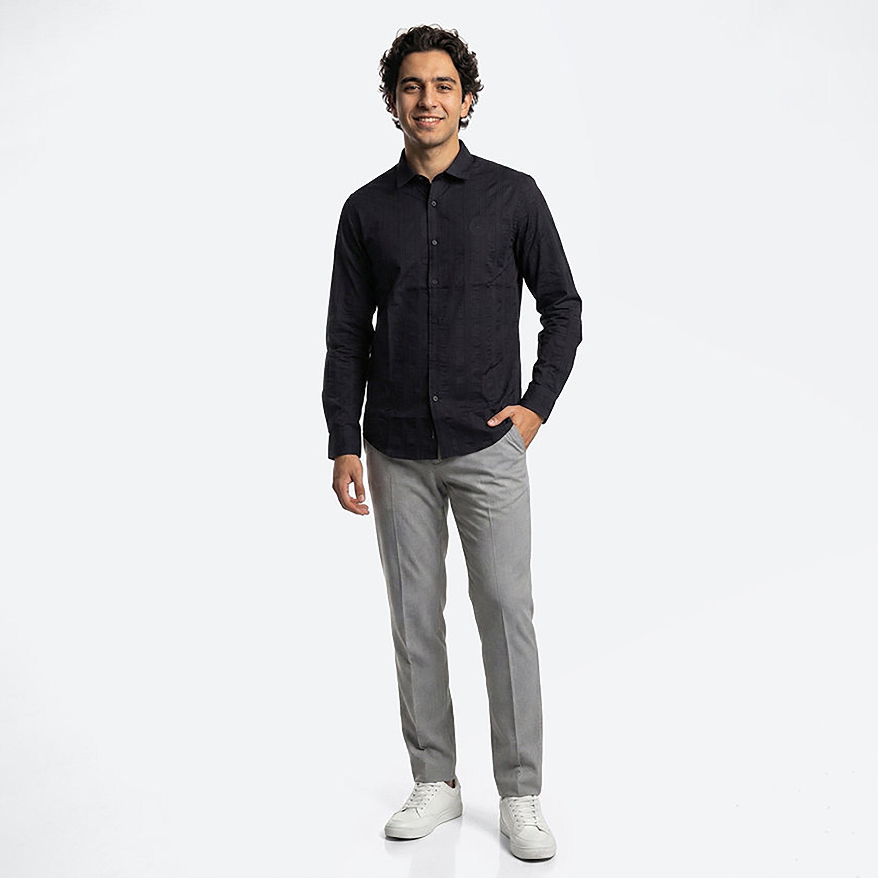 Beverly Hills Polo Club Regular Fit Striped Collared Long Sleeves Men's Shirt-men-clothing-shirts-image-3