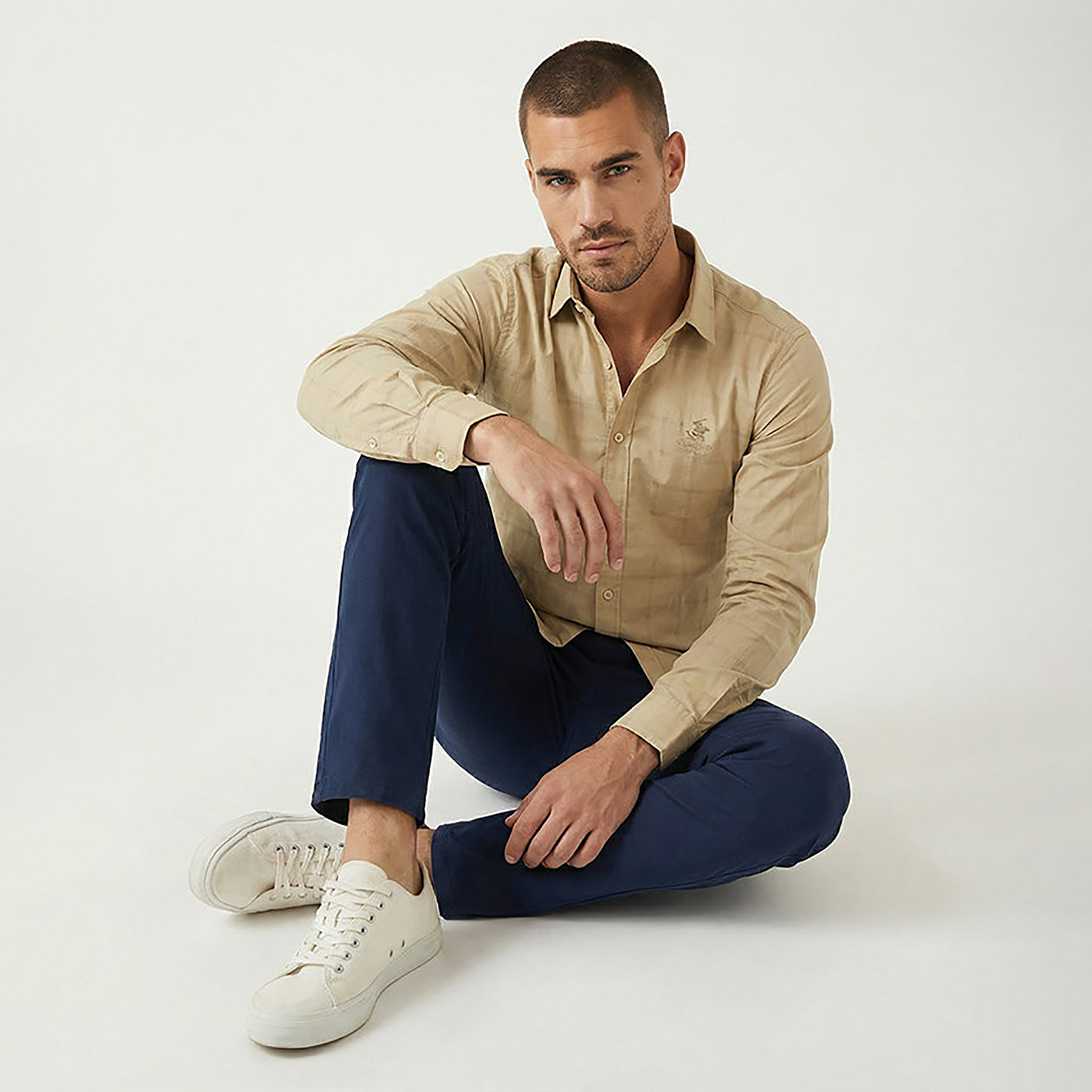 Beverly Hills Polo Club Regular Fit Checked Collared Long Sleeves Men's Shirt-men-clothing-shirts-image-2
