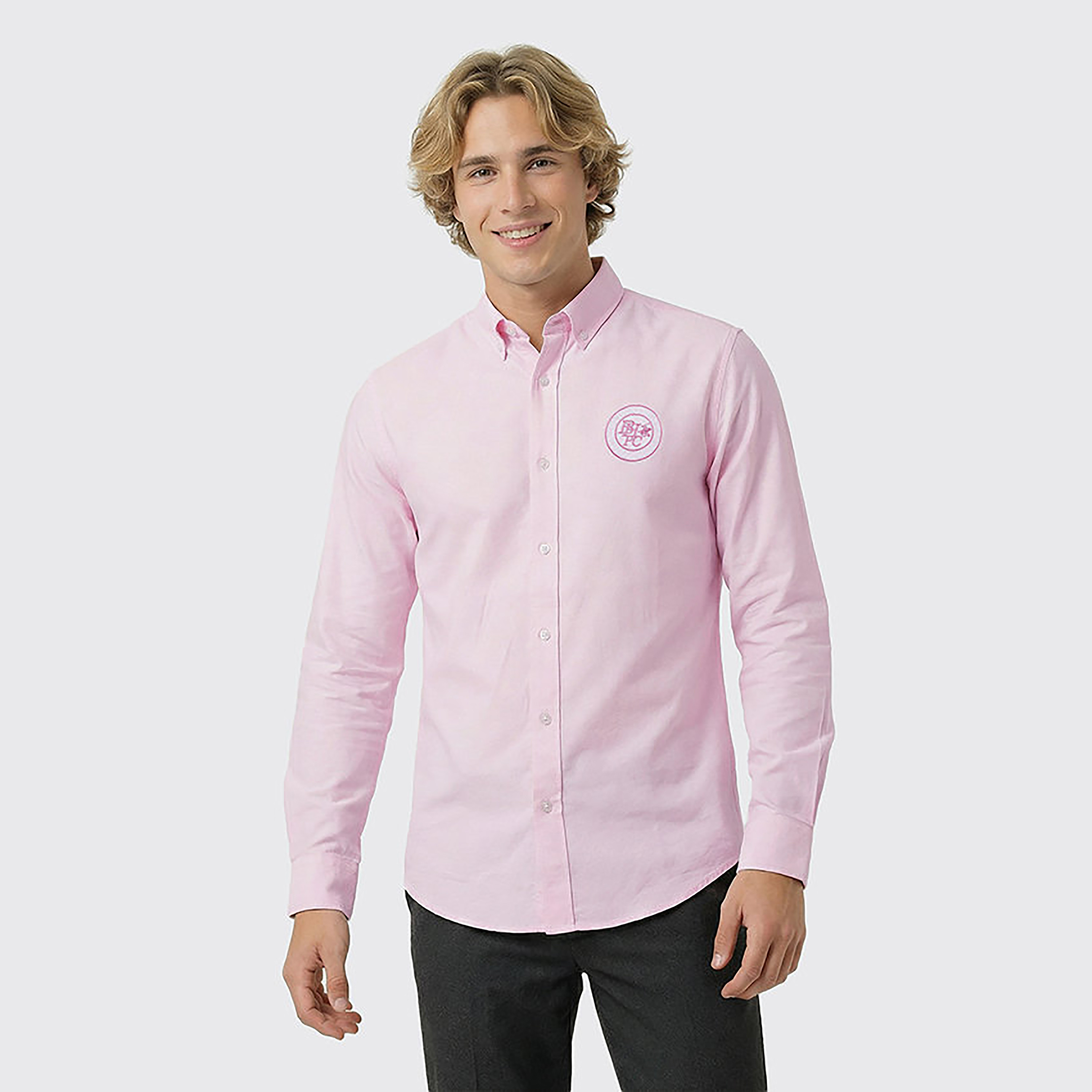 Beverly Hills Polo Club Regular Fit Plain Button-Down Collar Long Sleeves Men's Shirt-men-clothing-shirts-image-1