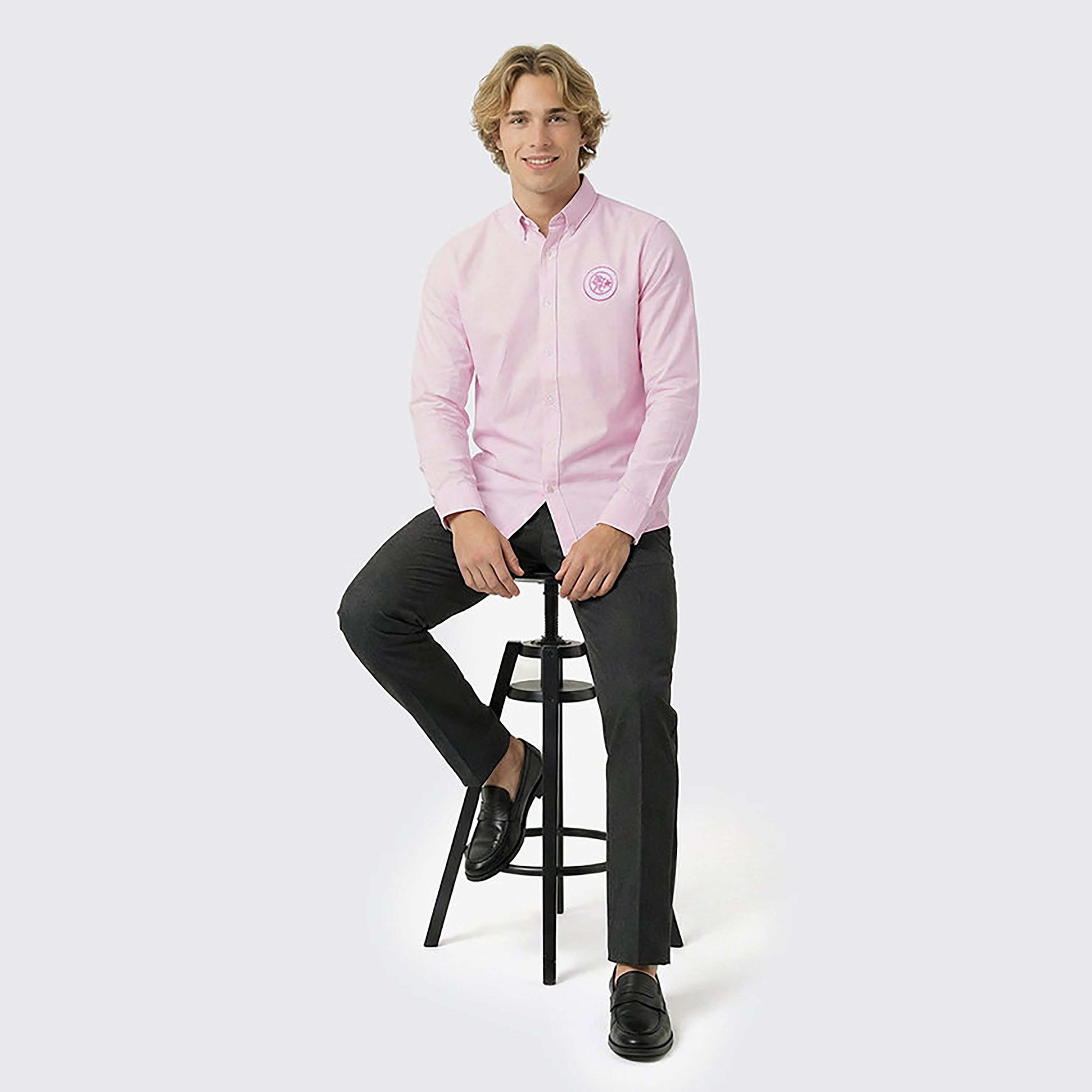 Beverly Hills Polo Club Regular Fit Plain Button-Down Collar Long Sleeves Men's Shirt-men-clothing-shirts-image-2