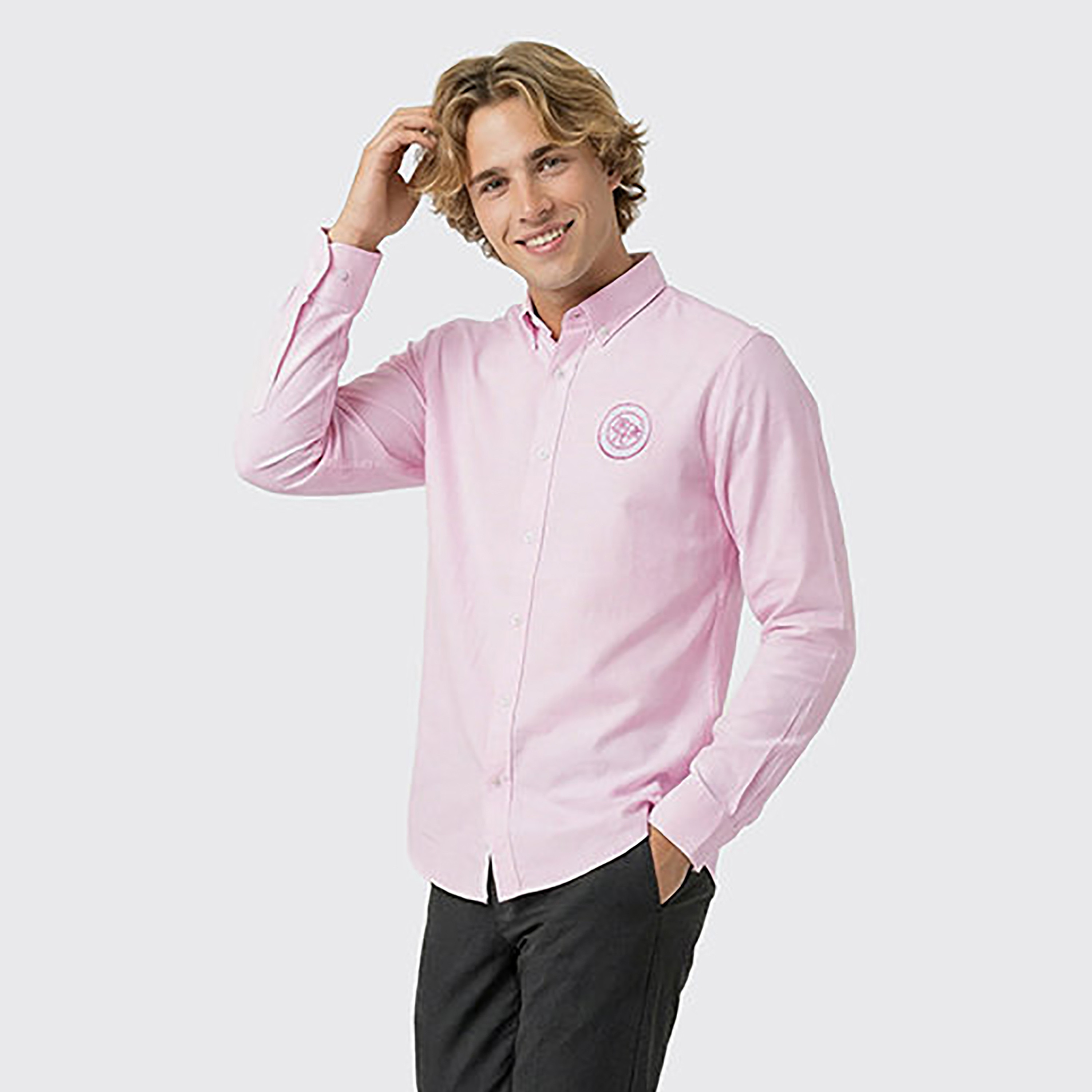 Beverly Hills Polo Club Regular Fit Plain Button-Down Collar Long Sleeves Men's Shirt-men-clothing-shirts-image-3
