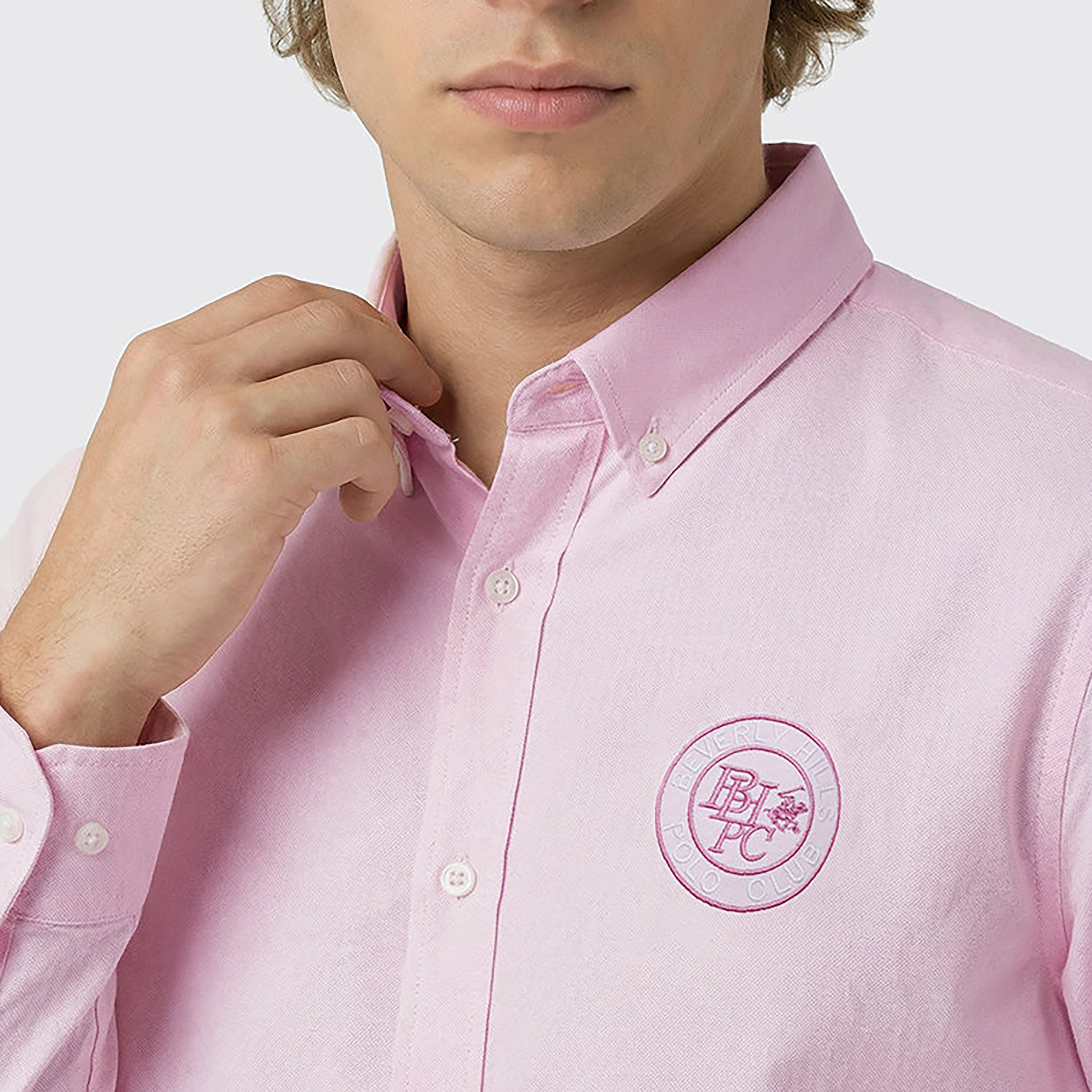 Beverly Hills Polo Club Regular Fit Plain Button-Down Collar Long Sleeves Men's Shirt-men-clothing-shirts-image-4