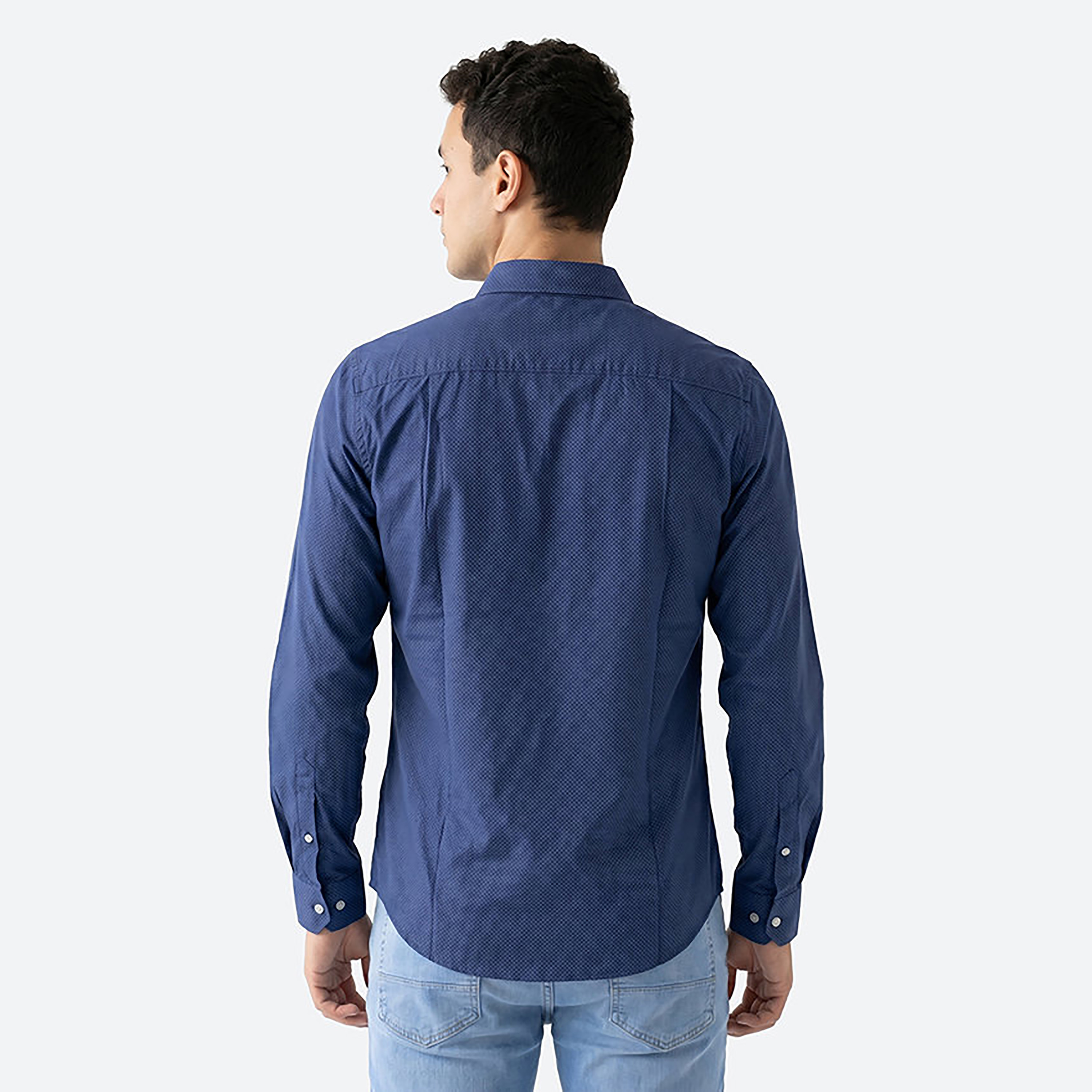 Beverly Hills Polo Club Regular Fit Micro Dot Collared Long Sleeves Men's Shirt-men-clothing-shirts-image-5