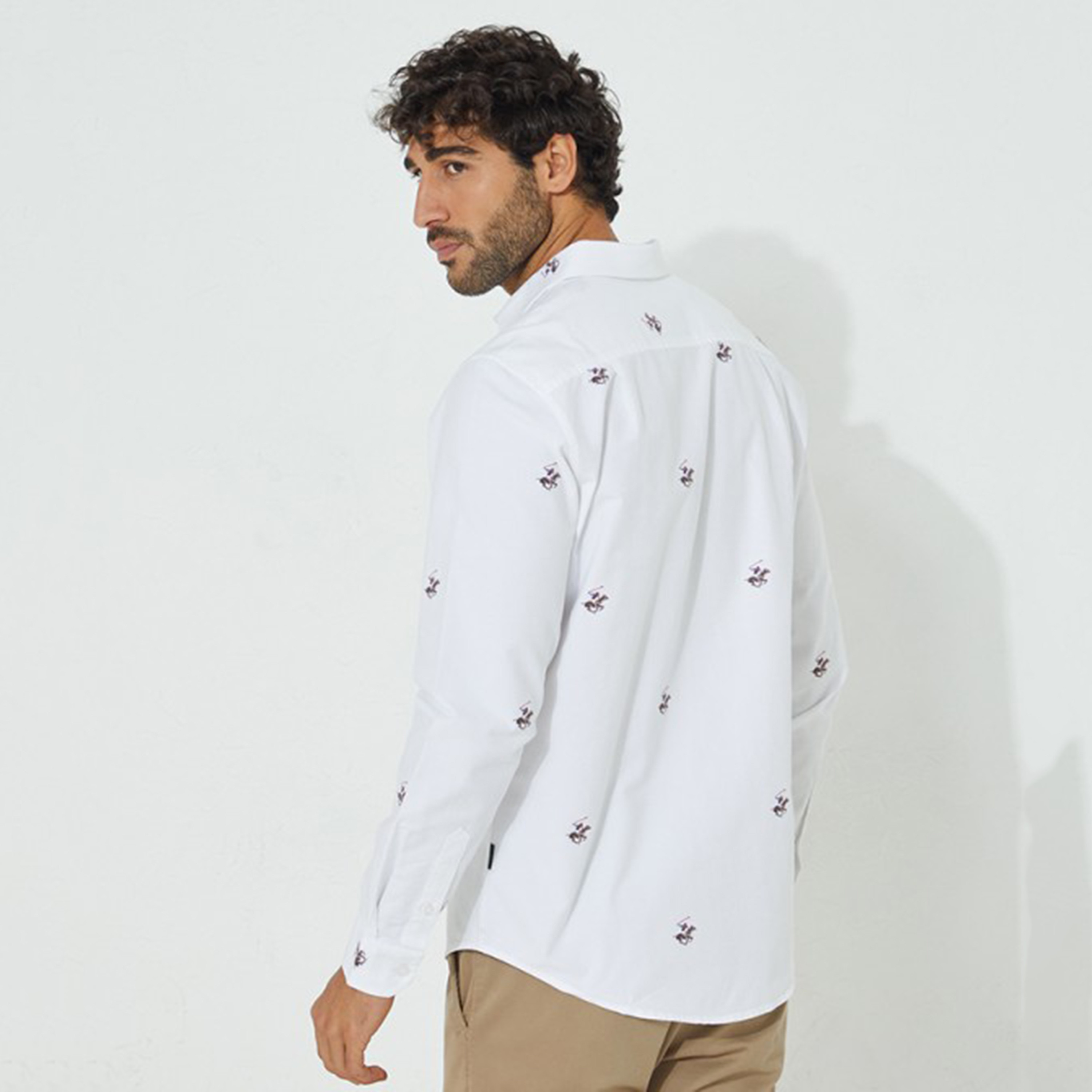 قميص بياقة مع زر الإغلاق مطرز باللون الأزرق من بيفرلي هيلز بولو كلوب للرجال-men-clothing-shirts-image-6