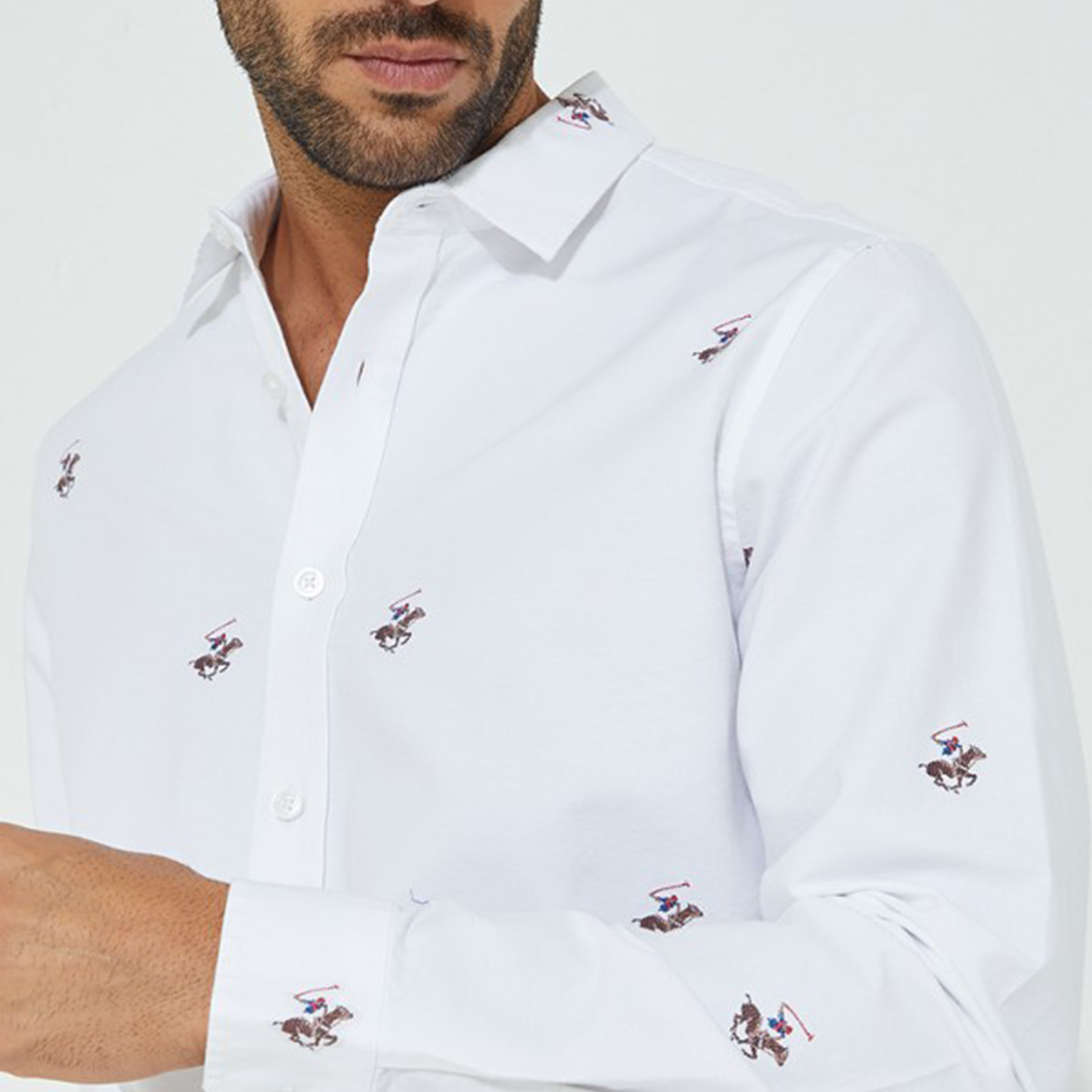 قميص بياقة مع زر الإغلاق مطرز باللون الأزرق من بيفرلي هيلز بولو كلوب للرجال-men-clothing-shirts-image-7