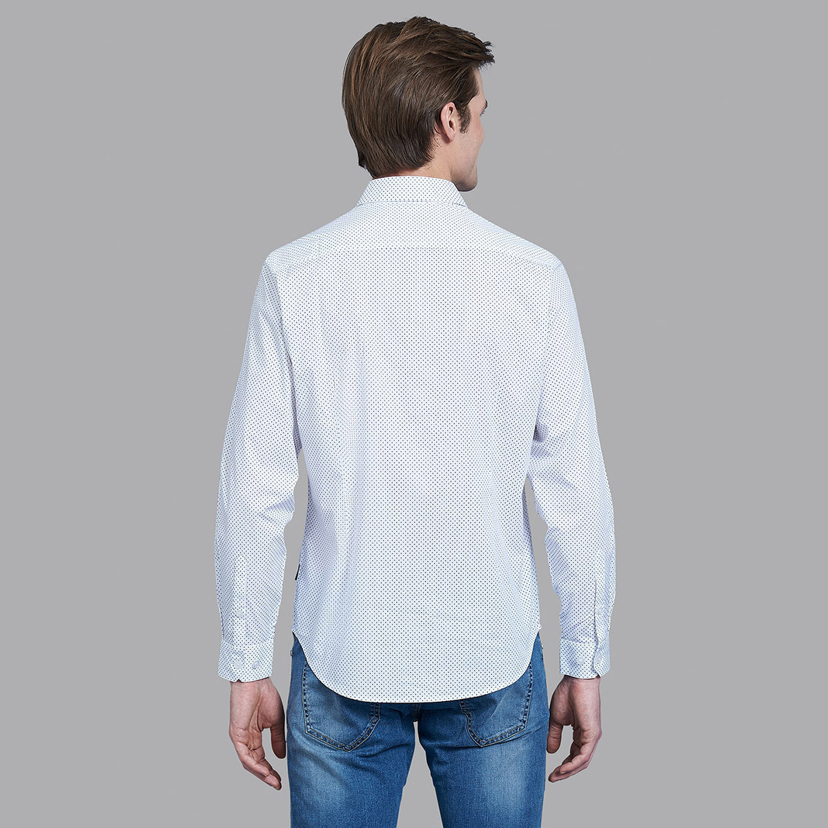 قميص بيفرلي هيلزبولو كلوب بياقة وأكمام طويلة مطبوع أبيض للرجال-men-clothing-shirts-image-2