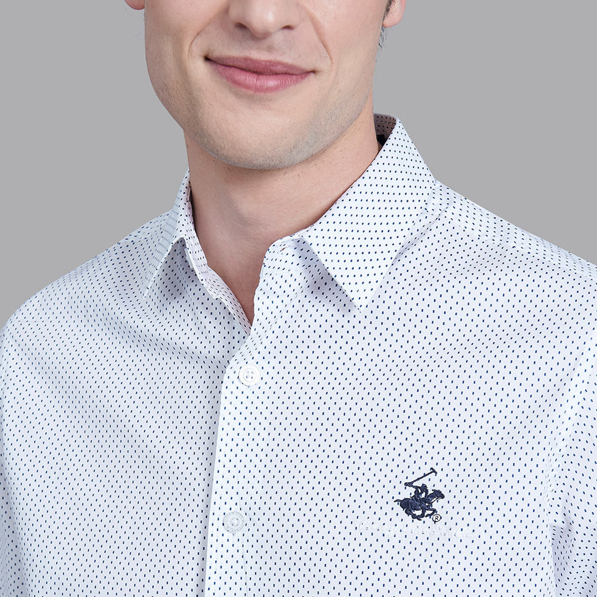 Beverly Hills Polo Club Men White Printed Long Sleeves Collared Shirt-men-clothing-shirts-image-5