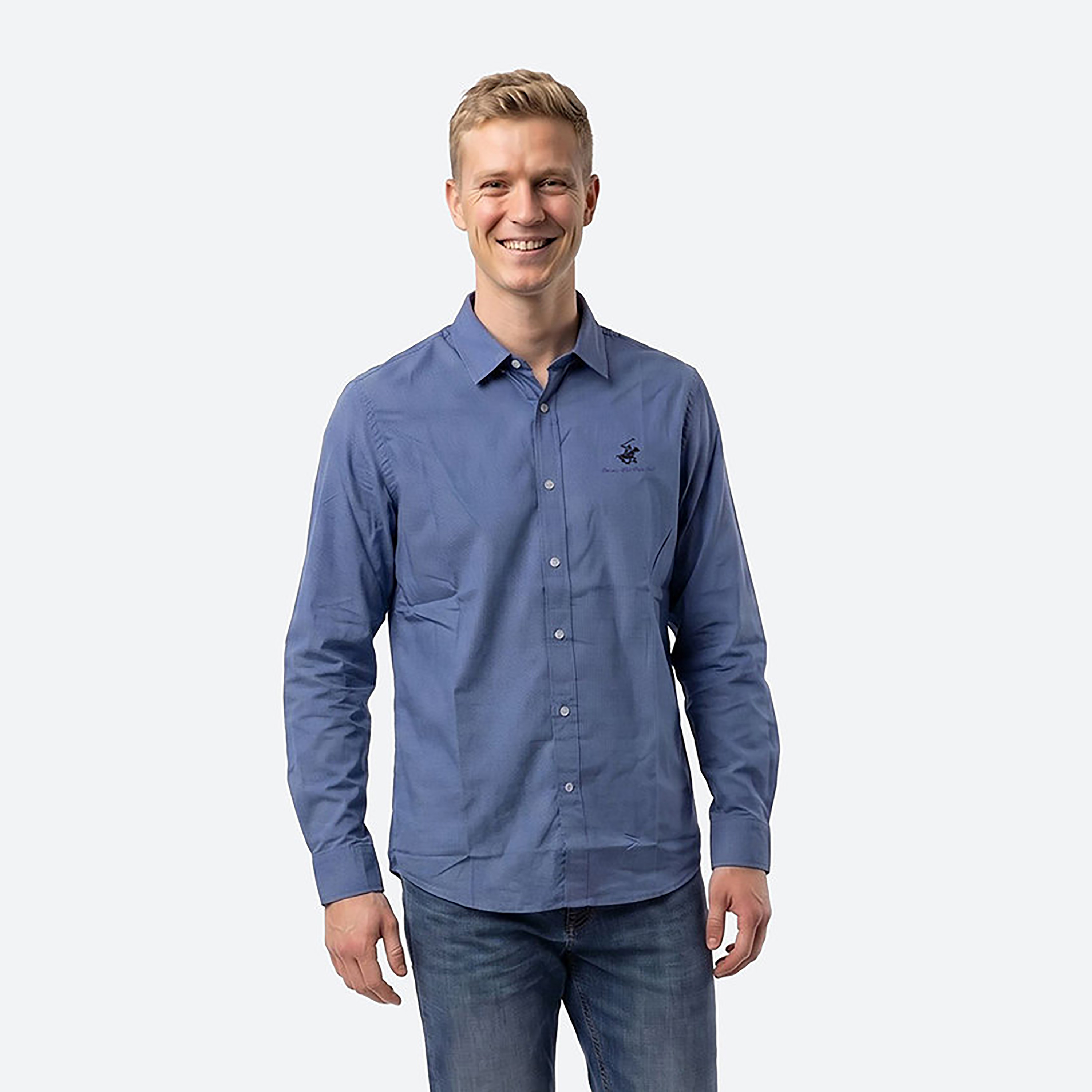 Beverly Hills Polo Club Regular Fit Checked Collared Long Sleeves Men's Shirt-men-clothing-shirts-image-4