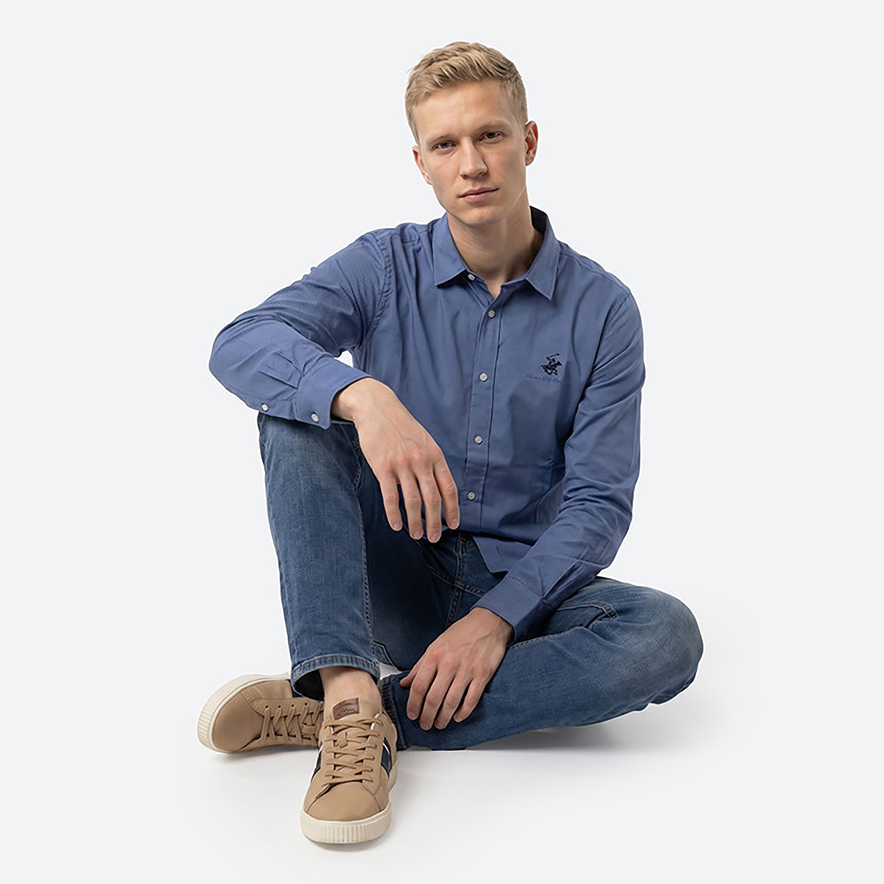 Beverly Hills Polo Club Regular Fit Checked Collared Long Sleeves Men's Shirt-men-clothing-shirts-image-5