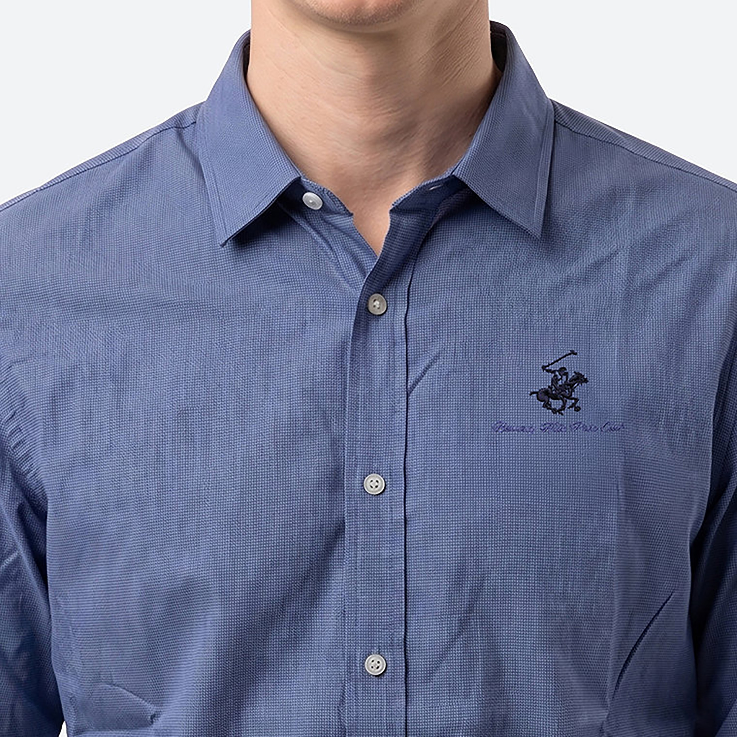 Beverly Hills Polo Club Regular Fit Checked Collared Long Sleeves Men's Shirt-men-clothing-shirts-image-2