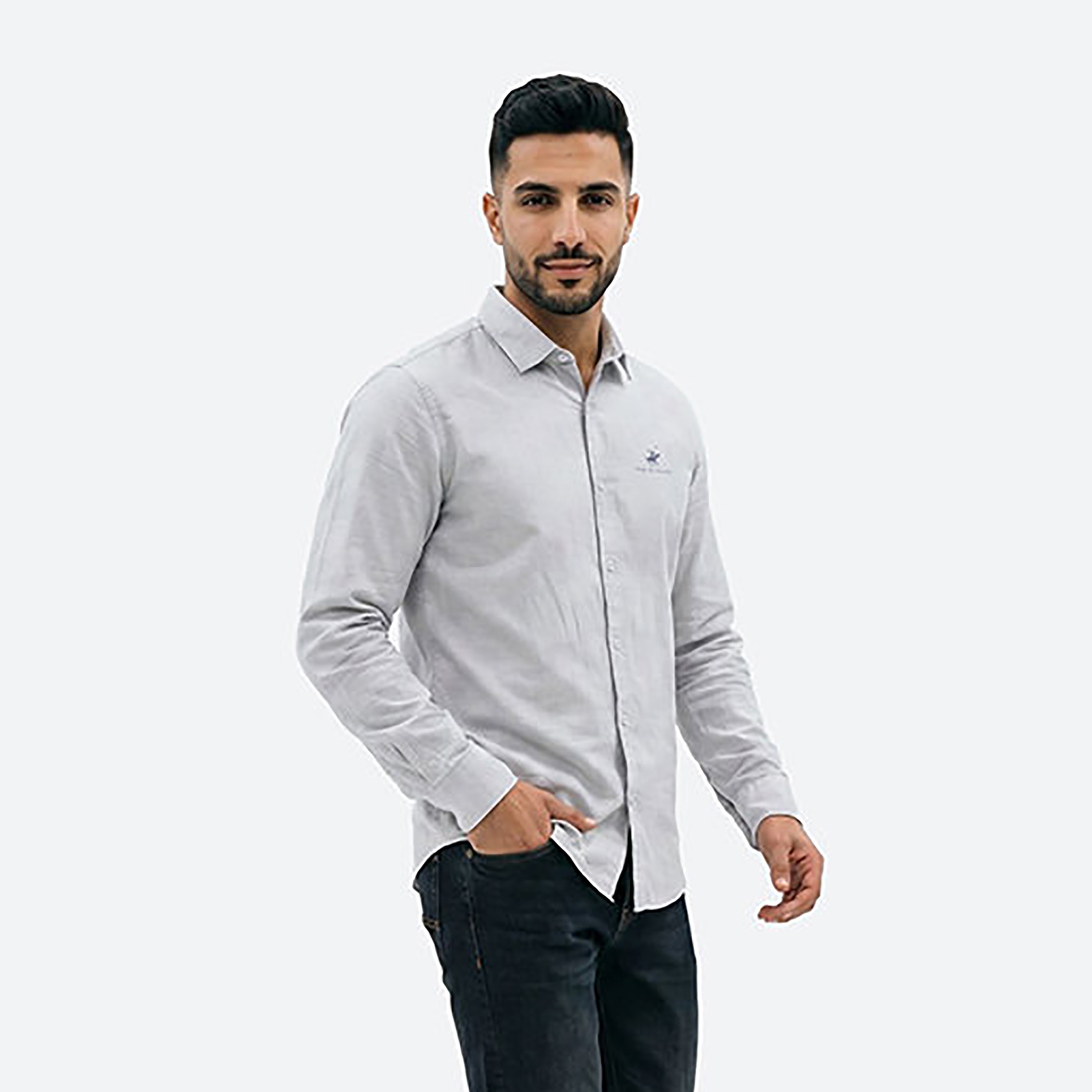 Beverly Hills Polo Club Regular Fit Checked Collared Long Sleeves Men's Shirt-men-clothing-shirts-image-3