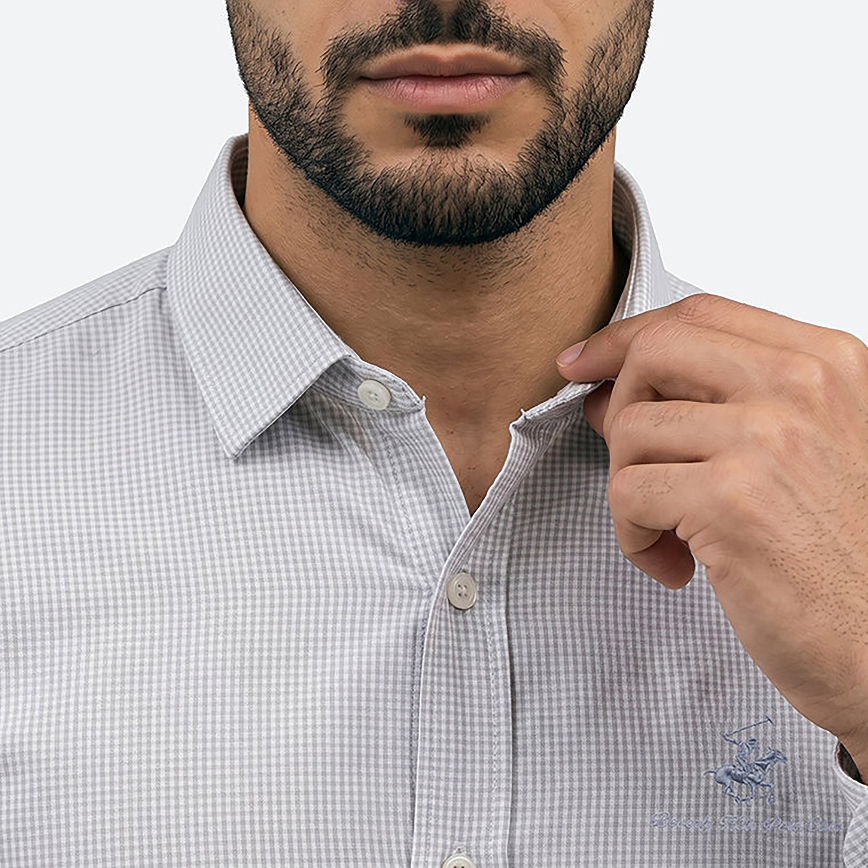 Beverly Hills Polo Club Regular Fit Checked Collared Long Sleeves Men's Shirt-men-clothing-shirts-image-4