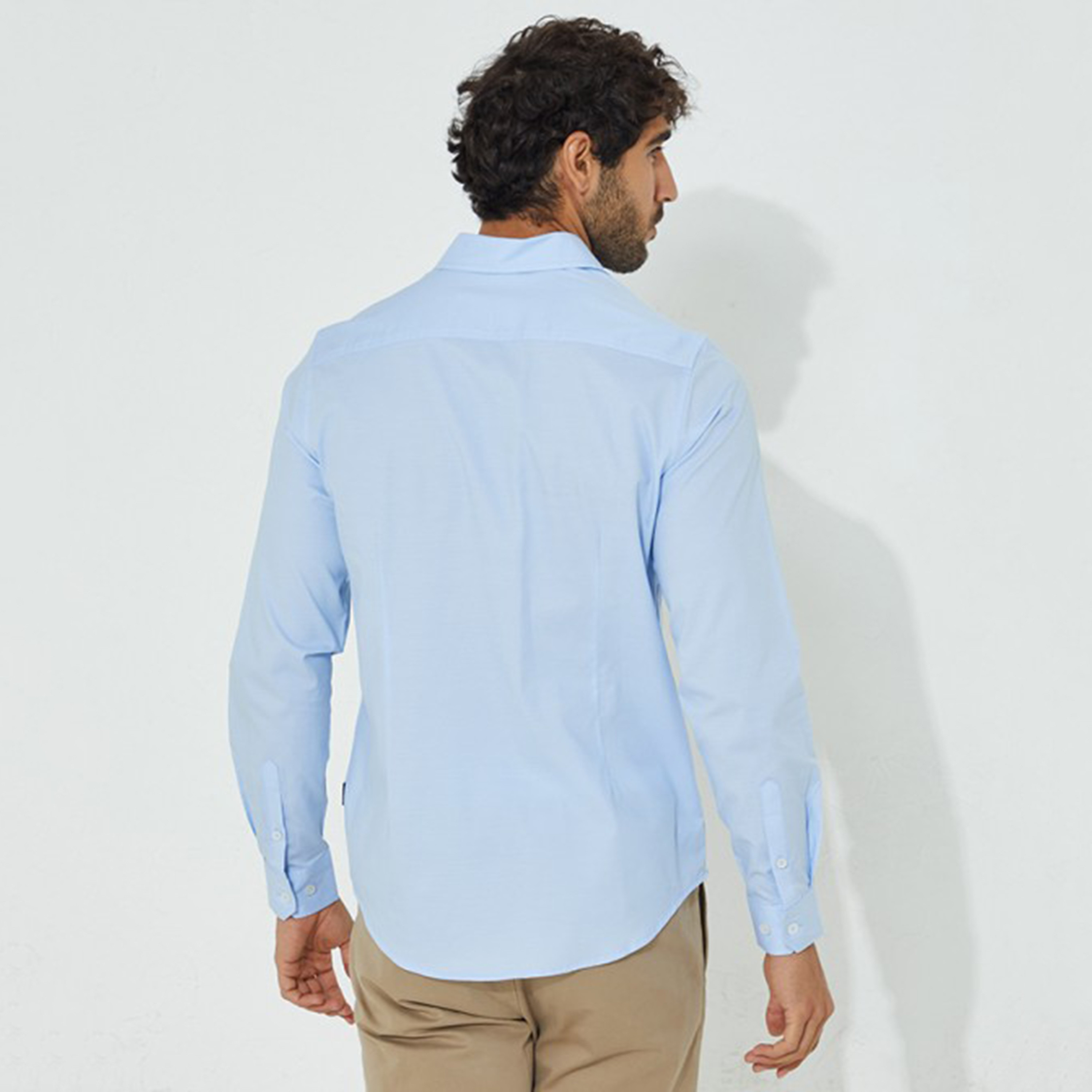 Beverly Hills Polo Club Men Blue Plain Collared Shirt with Button Closure-men-clothing-shirts-image-2