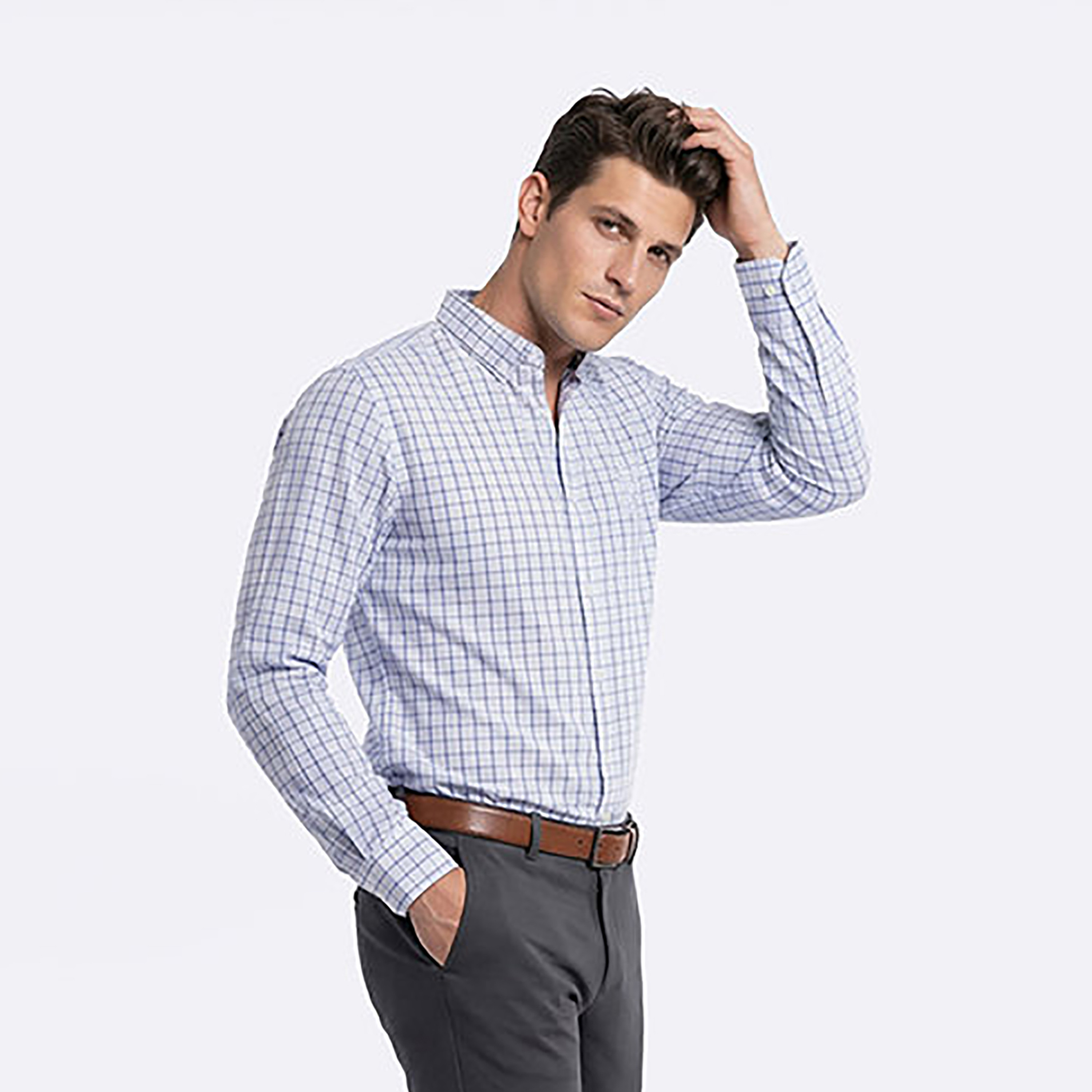 Beverly Hills Polo Club Regular Fit Checked Button-Down Collar Long Sleeves Men's Shirt-men-clothing-shirts-image-3