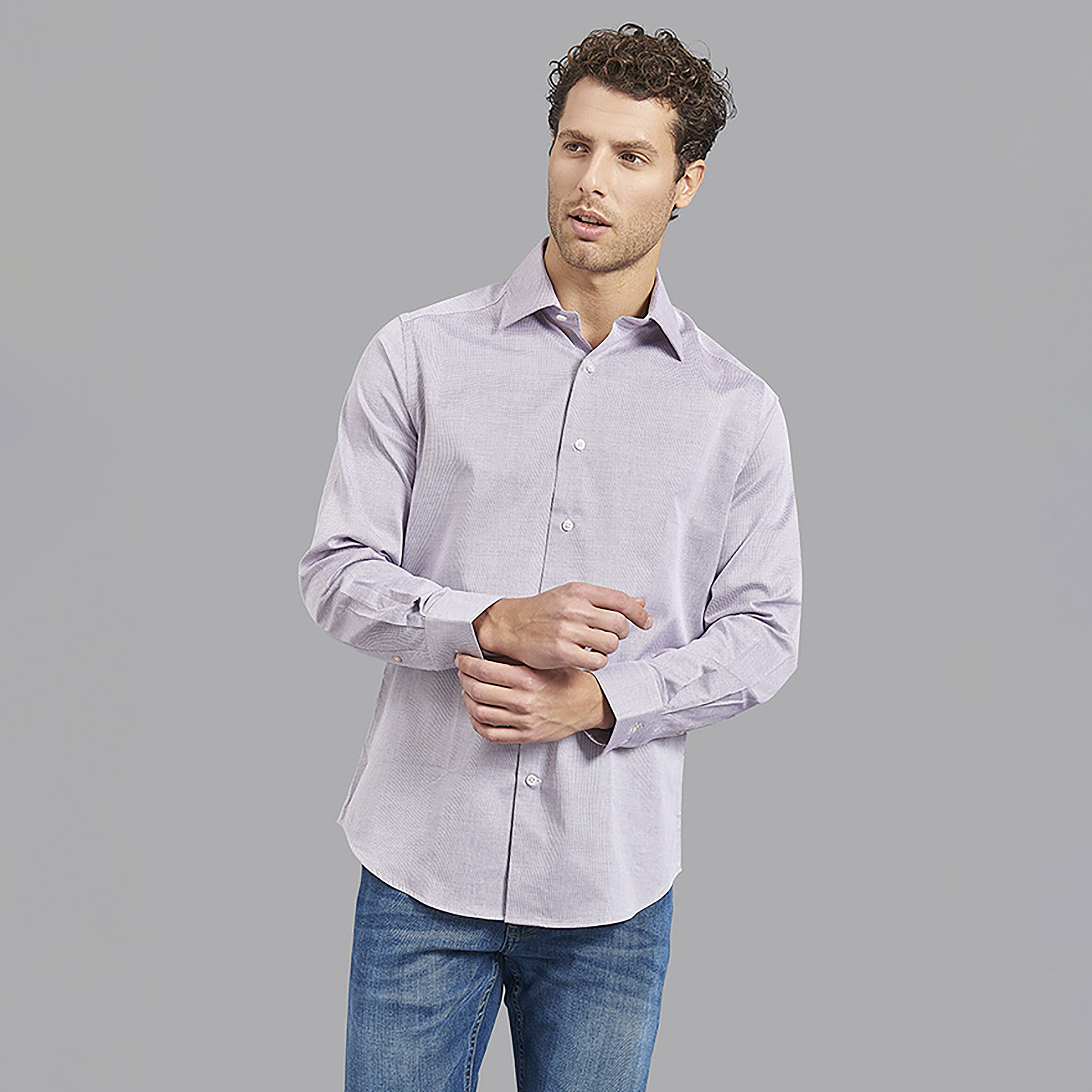 بيفرلي هيلز بولو كلوب-  قميص رجالي بأكمام طويلة وياقة سادة-men-clothing-shirts-image-1
