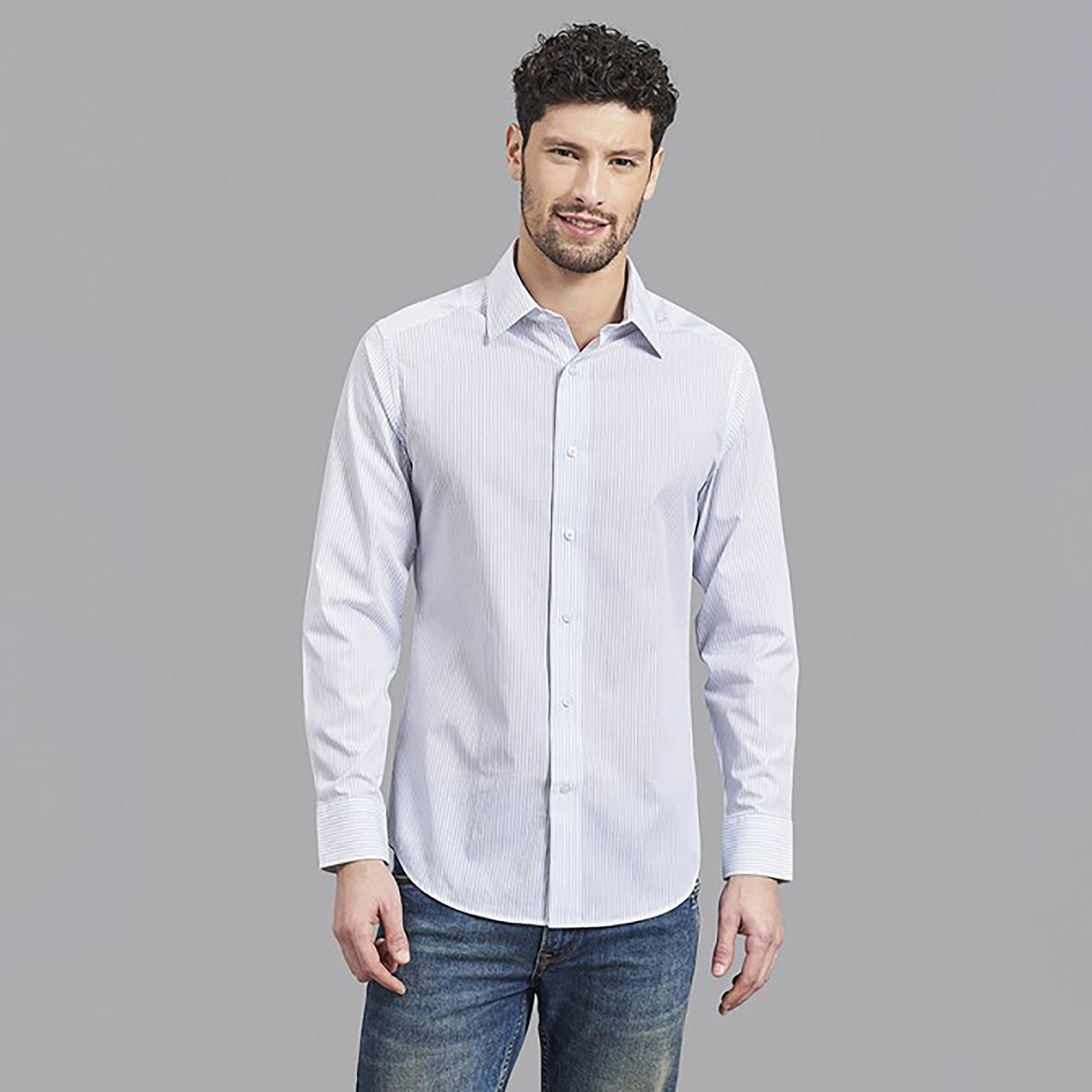 بيفرلي هيلز بولو كلوب-  قميص رجالي مخطط بأكمام طويلة وياقة-men-clothing-shirts-image-1