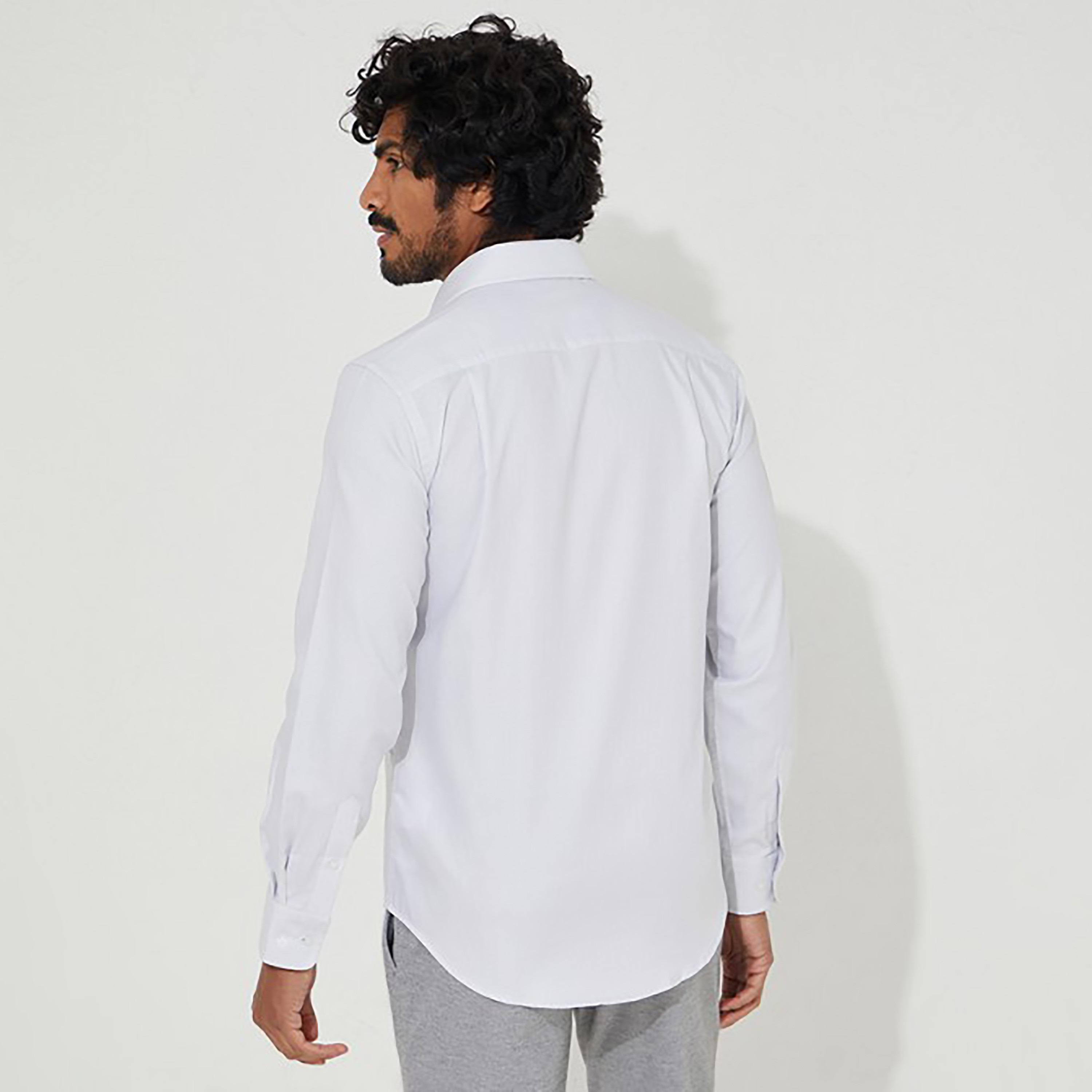 Beverly Hills Polo Club Men Grey Plain Collared Shirt with Button Closure-men-clothing-shirts-image-2
