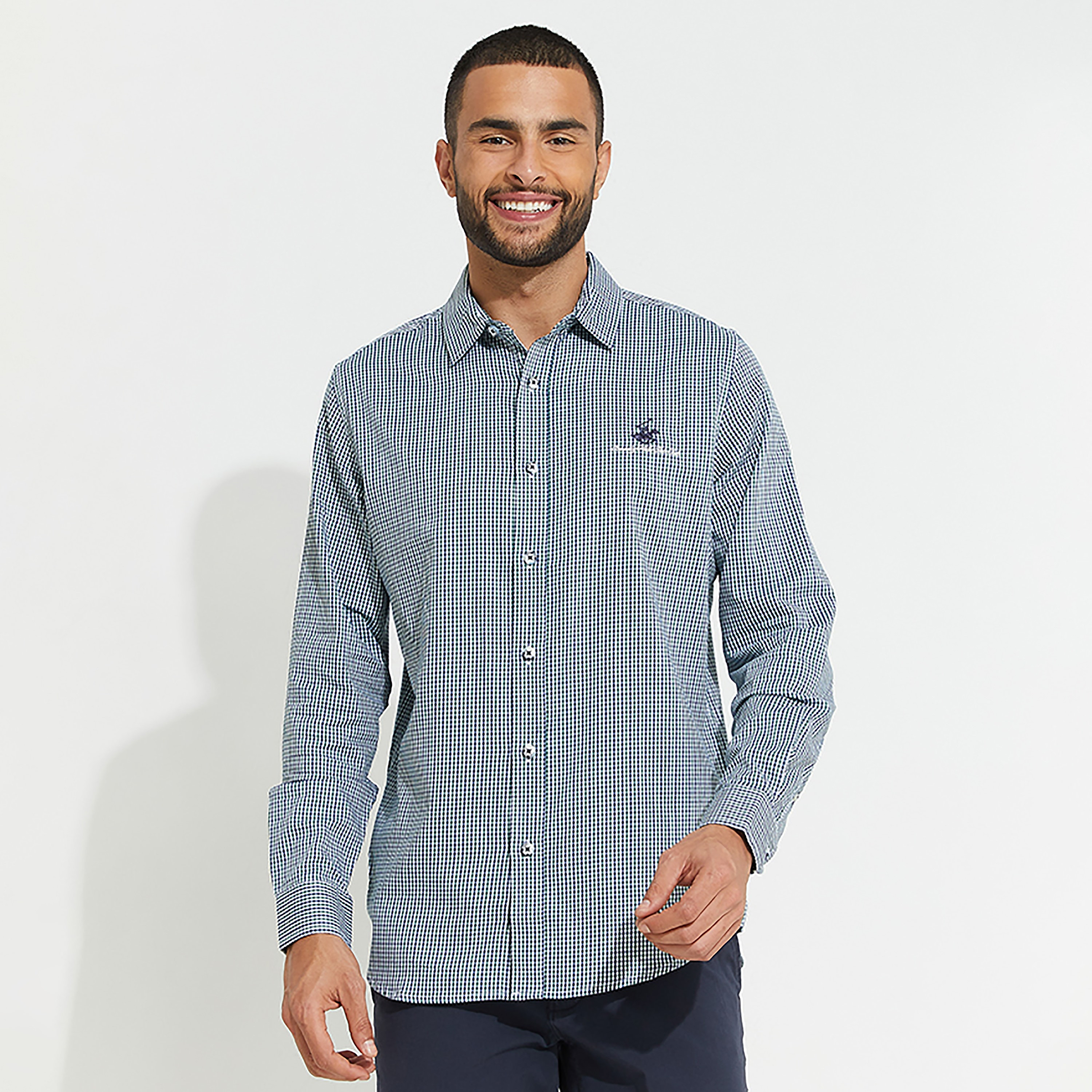 Beverly Hills Polo Club Checked Collared Long Sleeves Casual Shirt-men-clothing-shirts-image-1