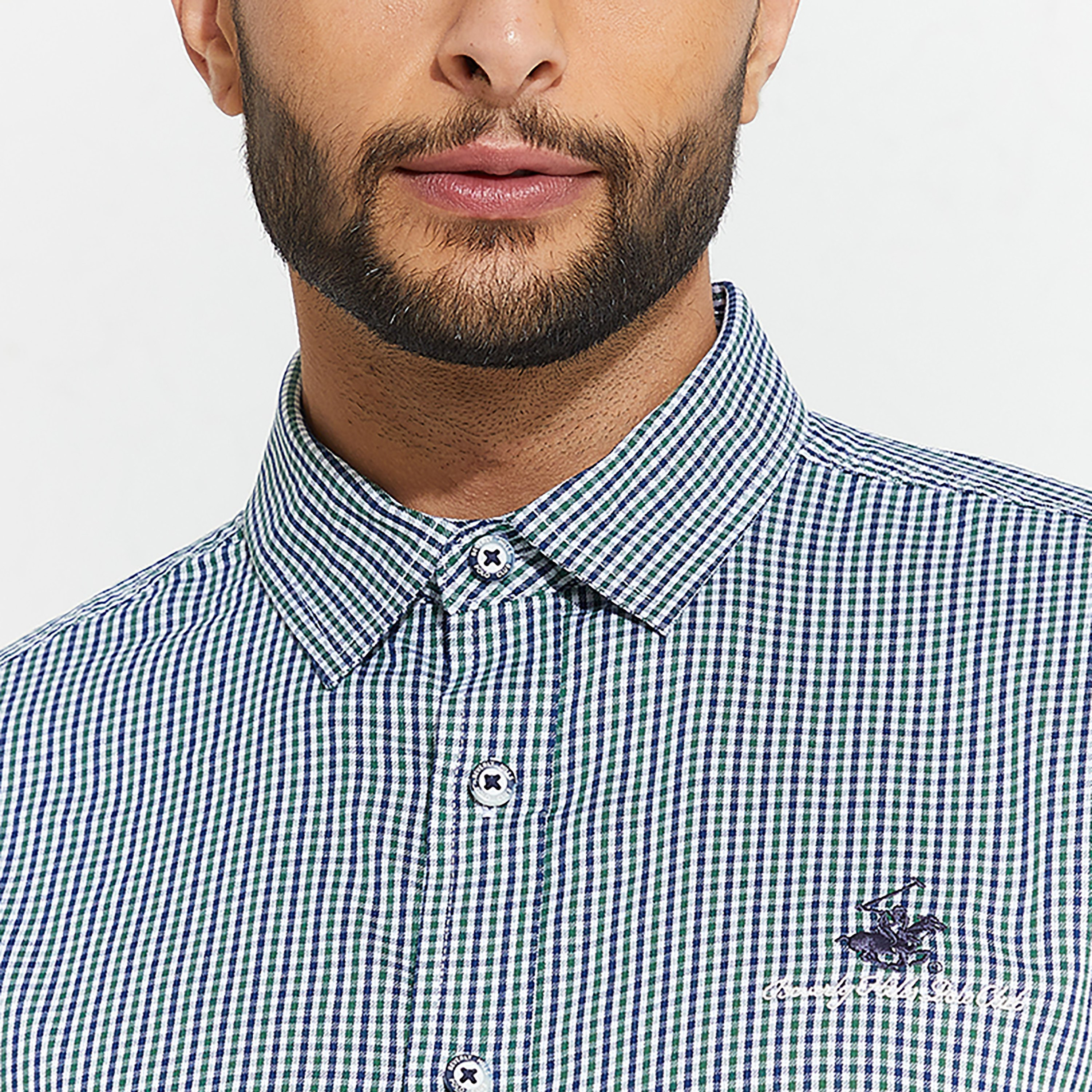 Beverly Hills Polo Club Checked Collared Long Sleeves Casual Shirt-men-clothing-shirts-image-3