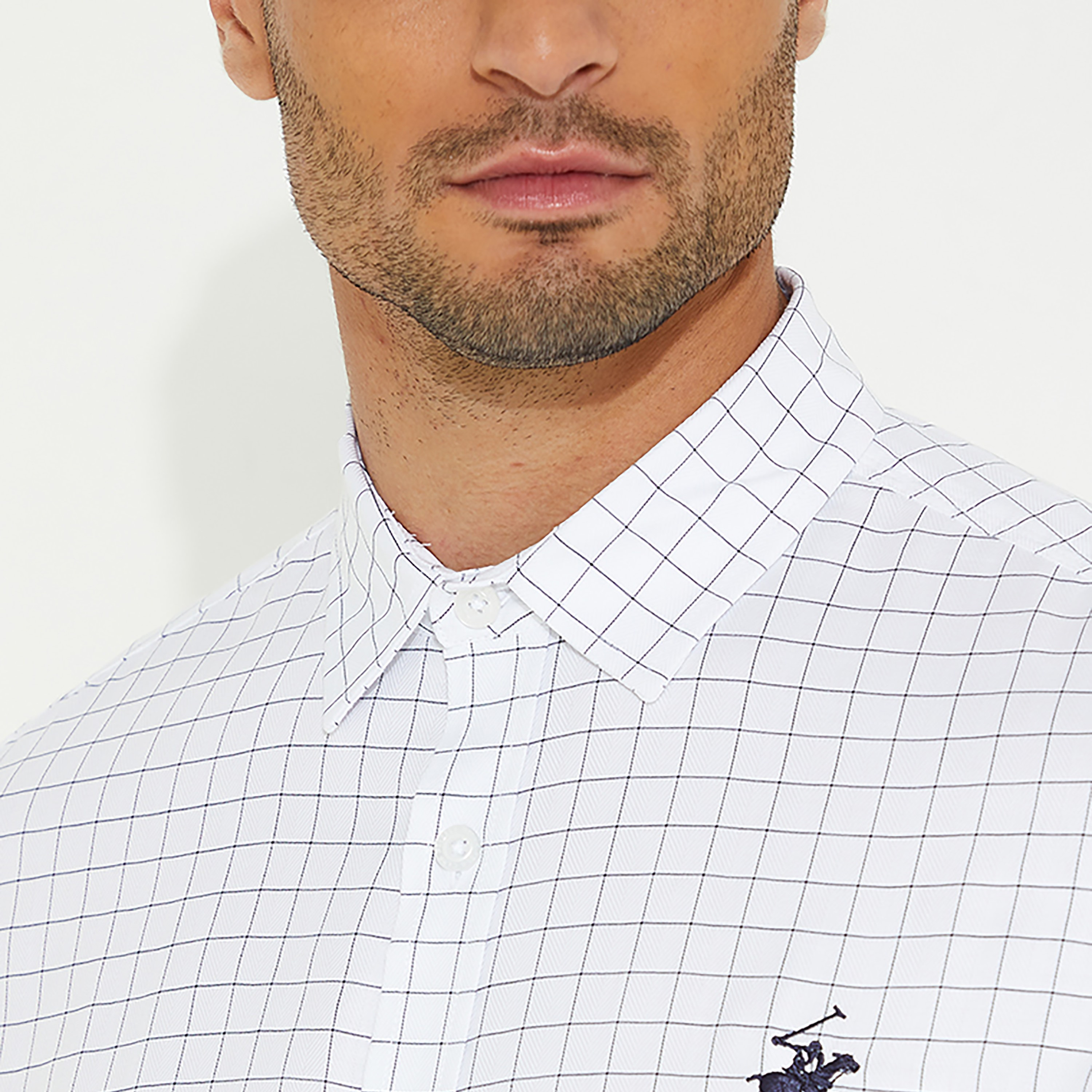 Beverly Hills Polo Club Checked Collared Long Sleeves Shirt-men-clothing-shirts-image-3