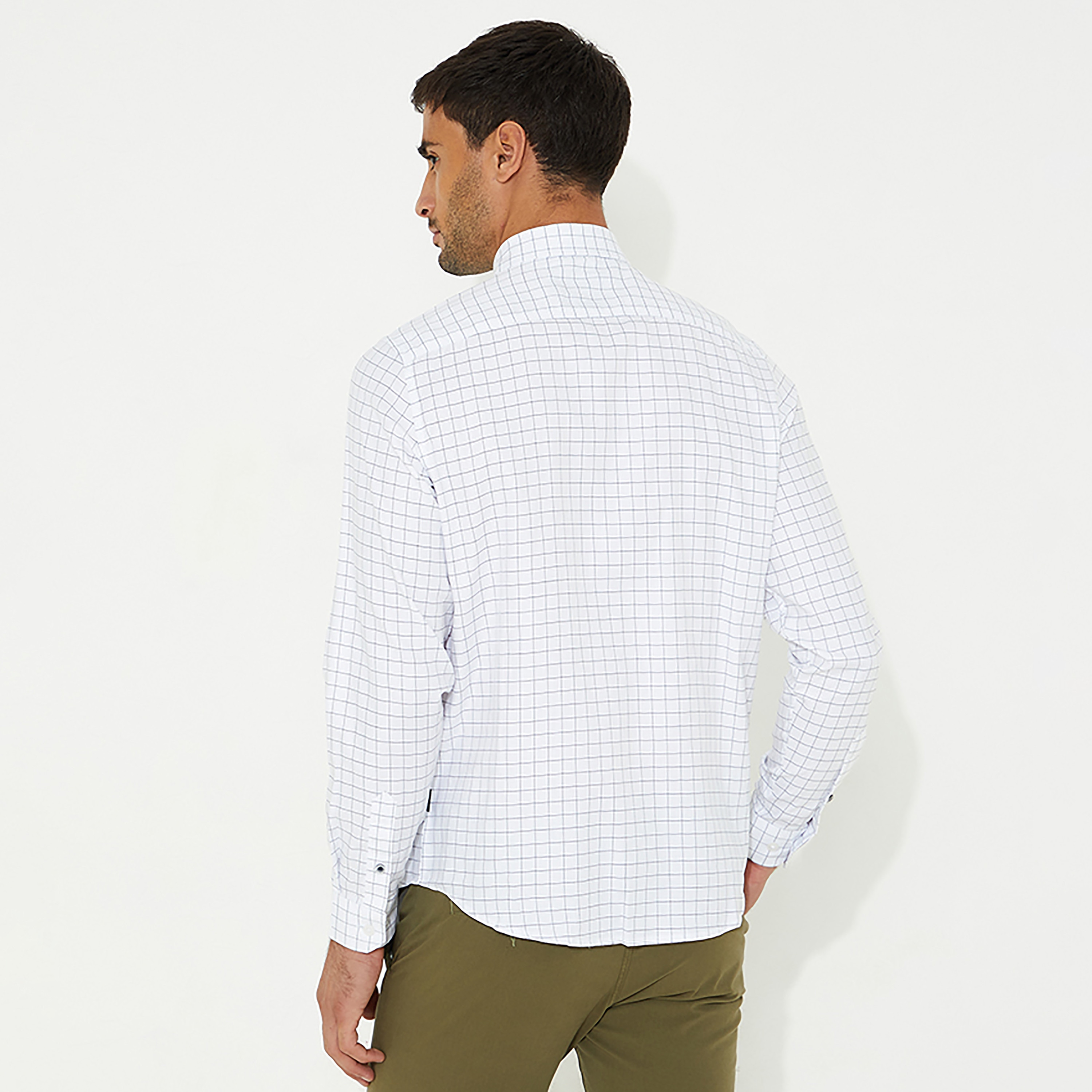 قميص بأكمام طويلة وياقة بتصميم مربعات من بيفرلي هيلز بولو كلوب -men-clothing-shirts-image-4