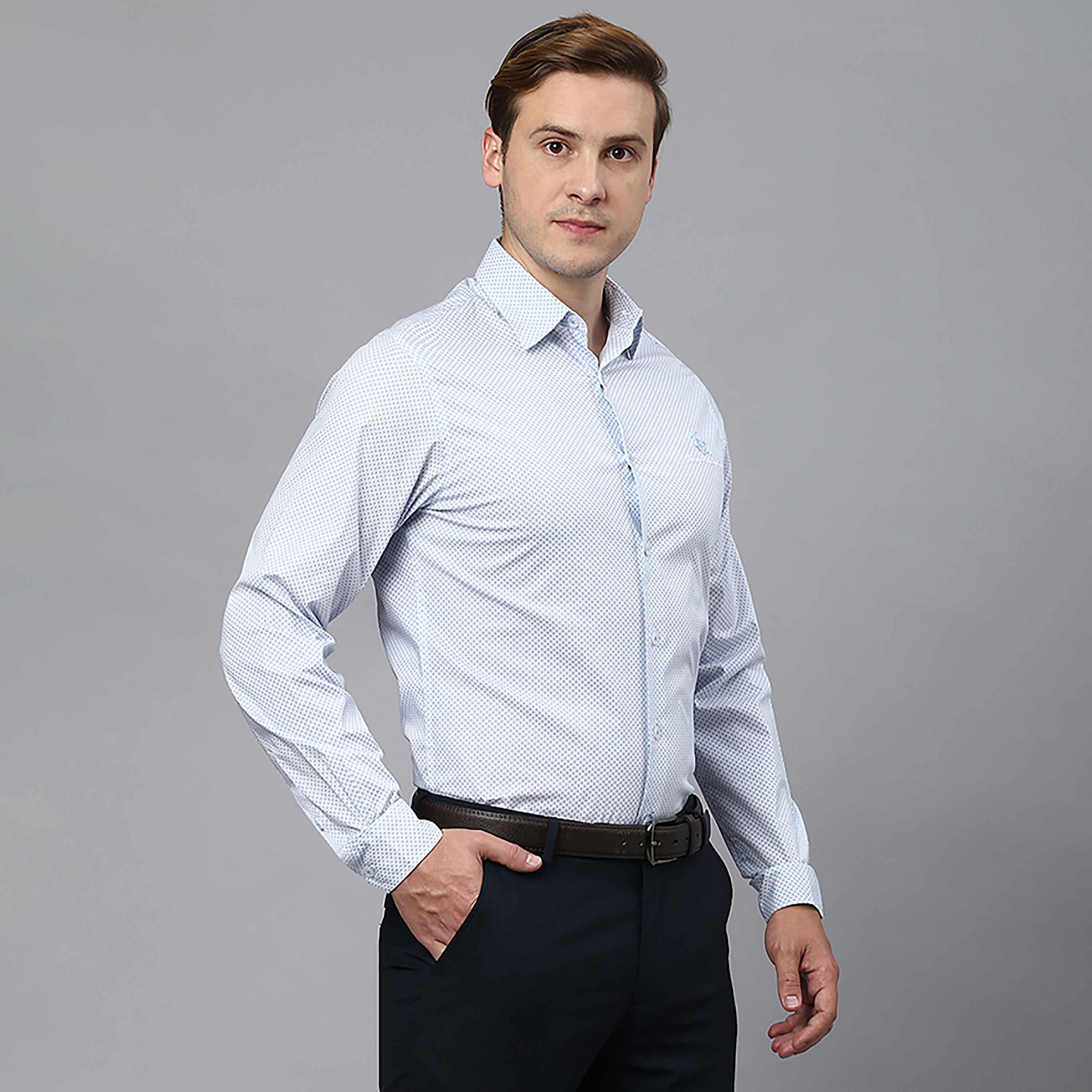 Beverly Hills Polo Club Blue Printed Regular Fit Long Sleeves Formal Shirt-men-clothing-shirts-image-3