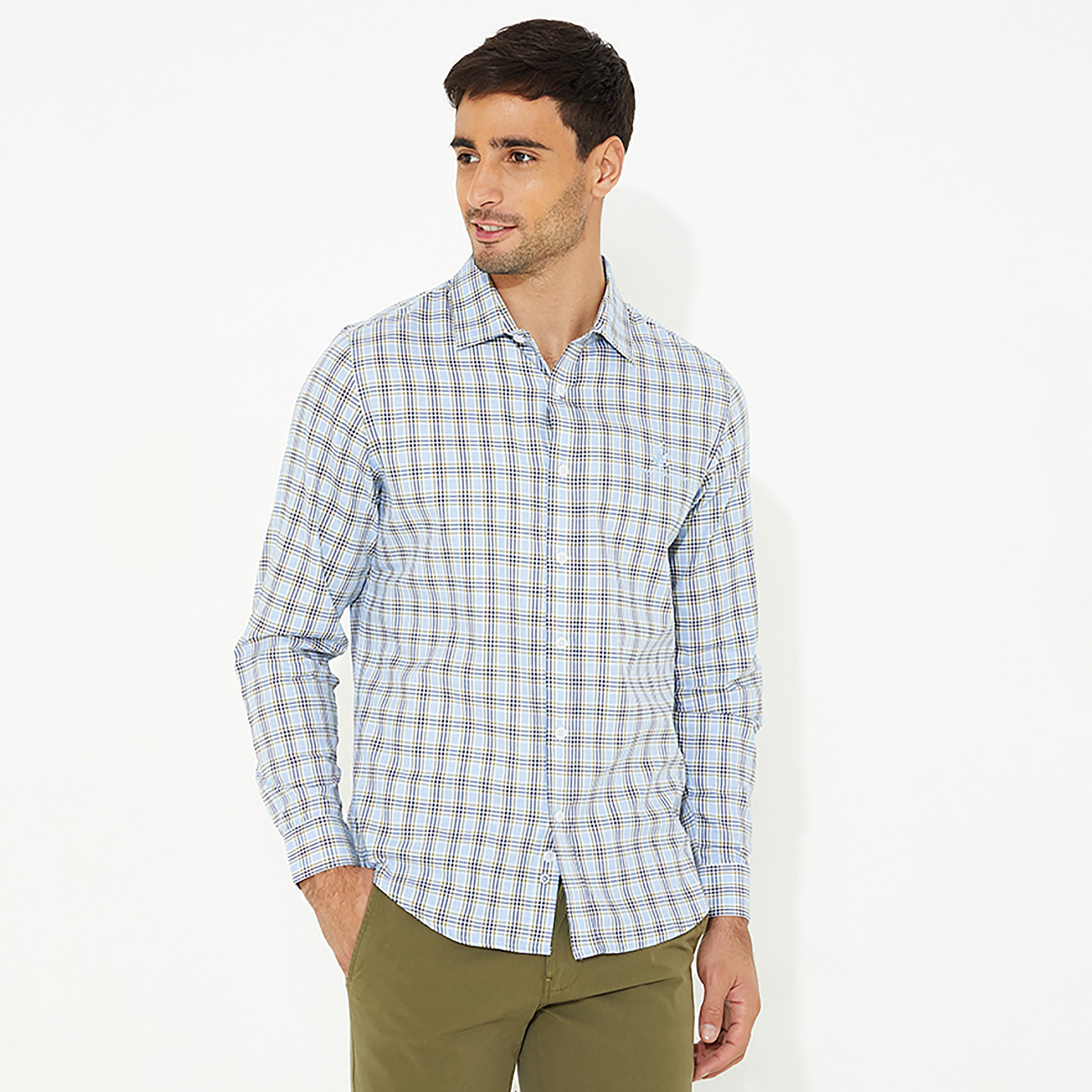 Beverly Hills Polo Club Textured Collared Long Sleeves Casual Shirt-men-clothing-shirts-image-1