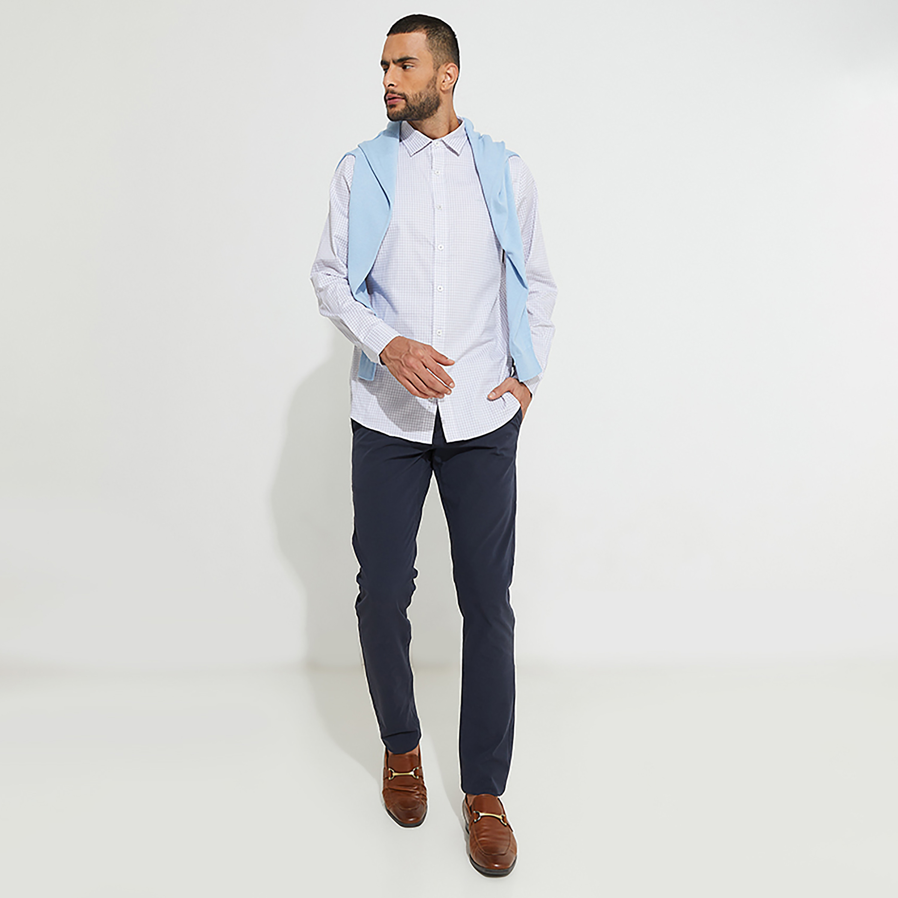 Beverly Hills Polo Club Checked Collared Long Sleeves Shirt-men-clothing-shirts-image-2