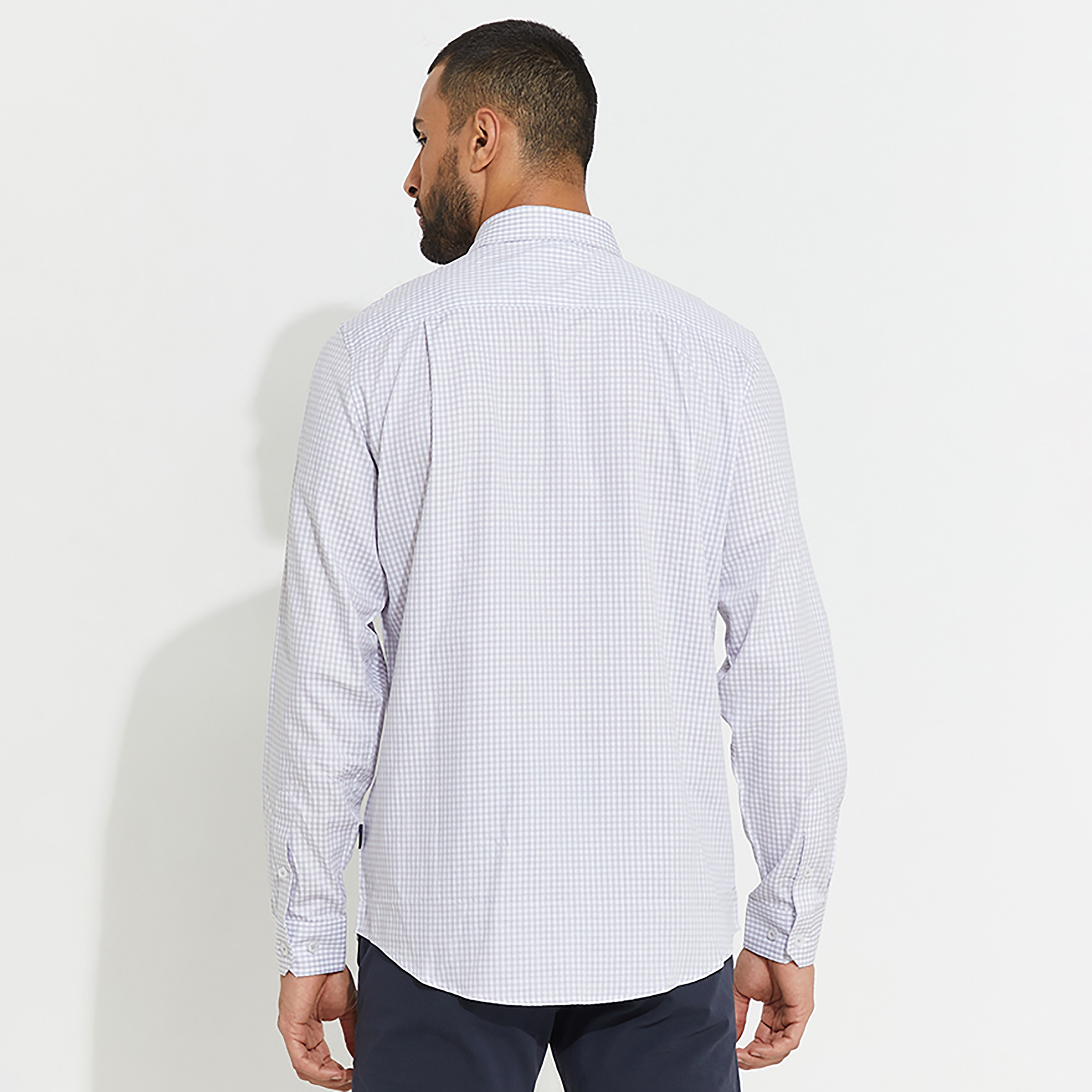 Beverly Hills Polo Club Checked Collared Long Sleeves Shirt-men-clothing-shirts-image-4