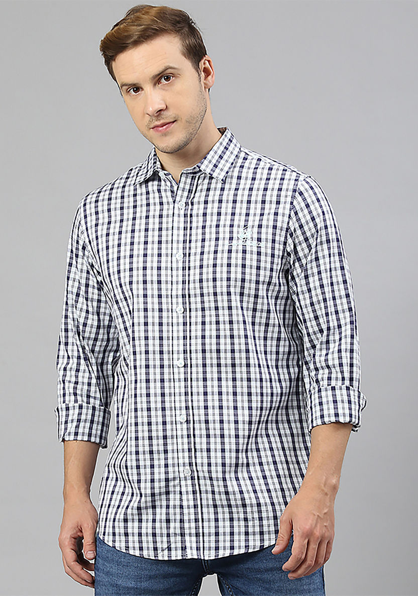 Buy Men's Beverly Hills Polo Club Blue Checked Regular Fit Long Sleeves ...