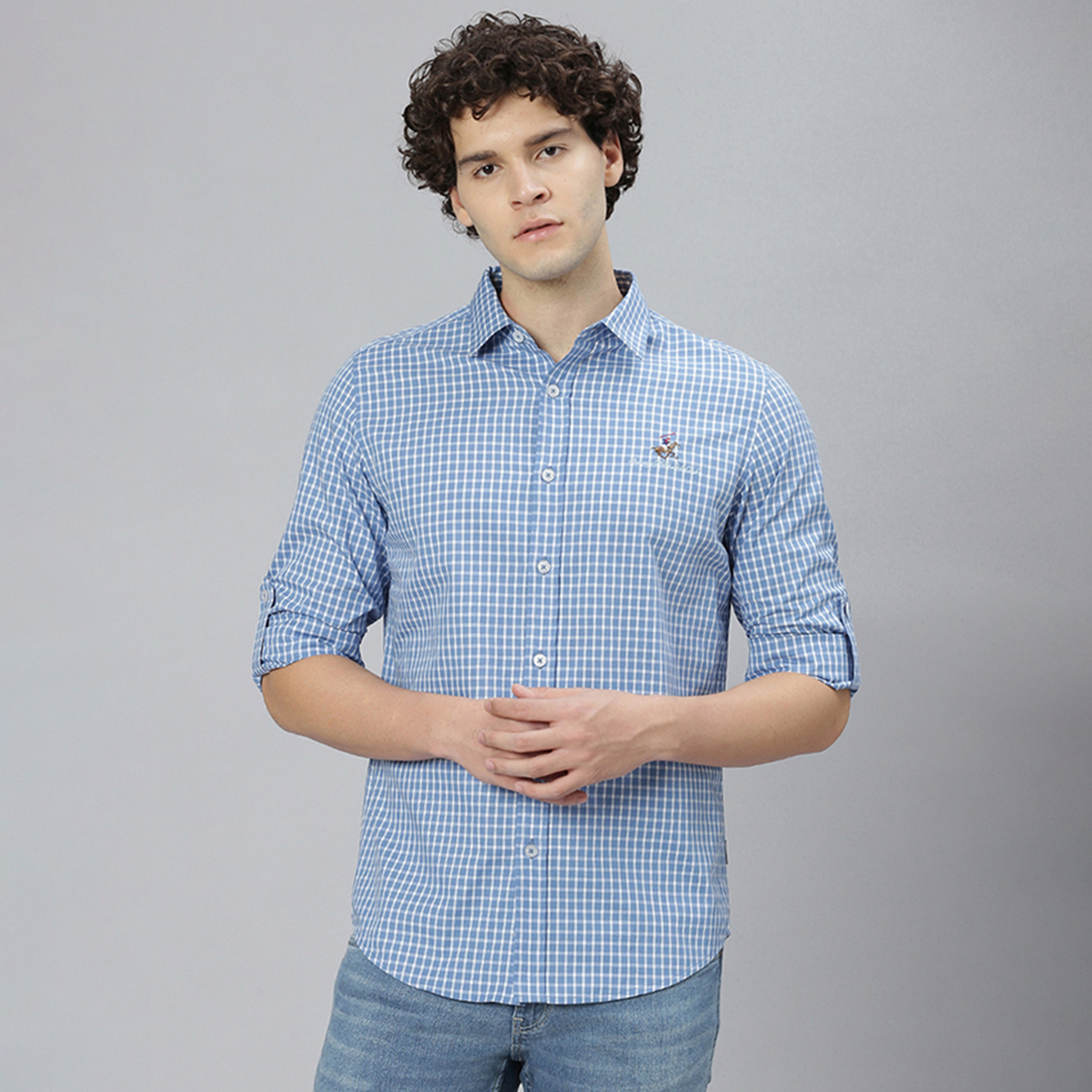 قميص من بيفرلي هيلز بولو كلوب بأكمام طويلة وياقة مربعة كلاسيكية ذو ريجولار فيت-men-clothing-shirts-image-1
