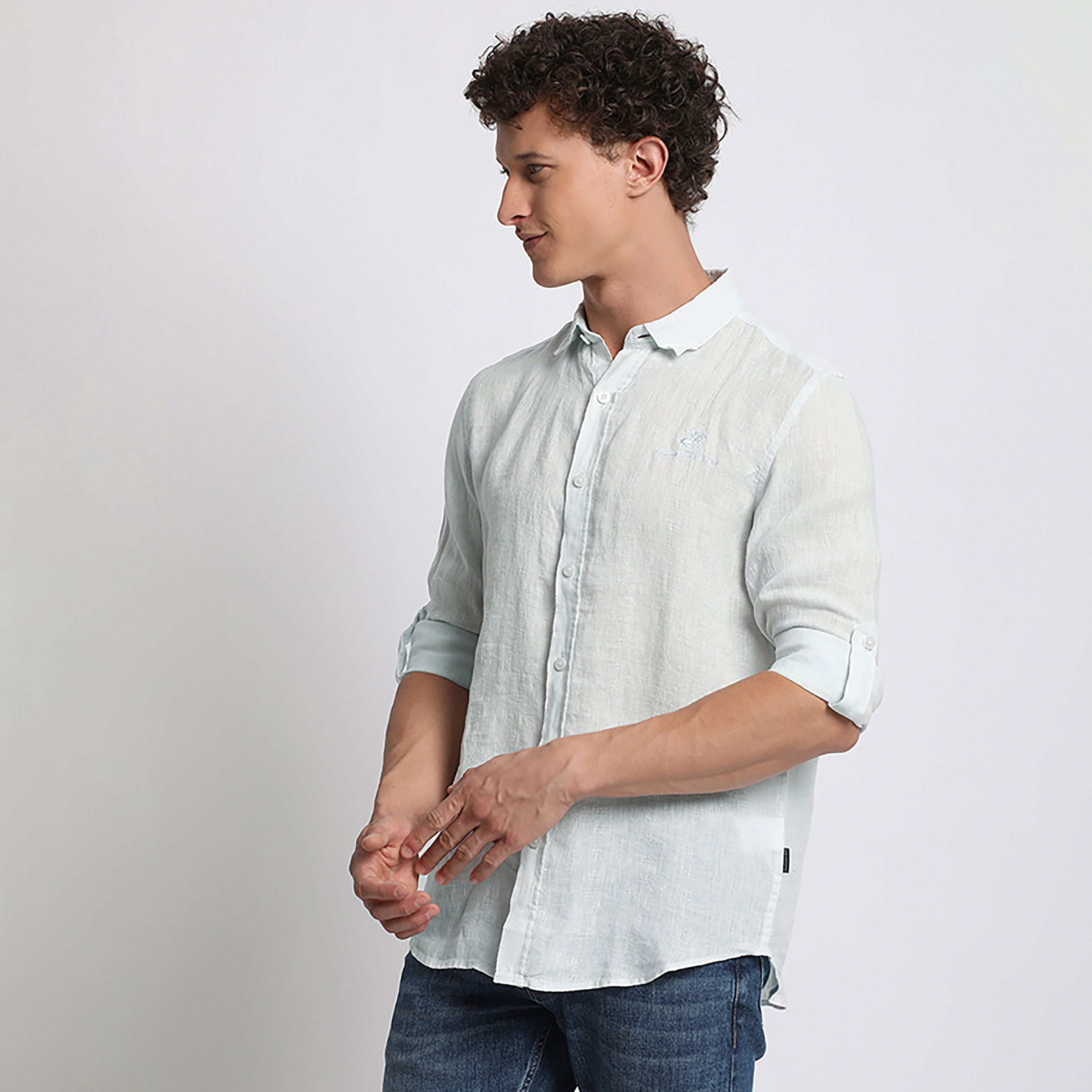 قميص كاجوال سادة من بيفرلي هيلز بولو كلوب بأكمام قابلة للطي وياقة كلاسيكية-men-clothing-shirts-image-18