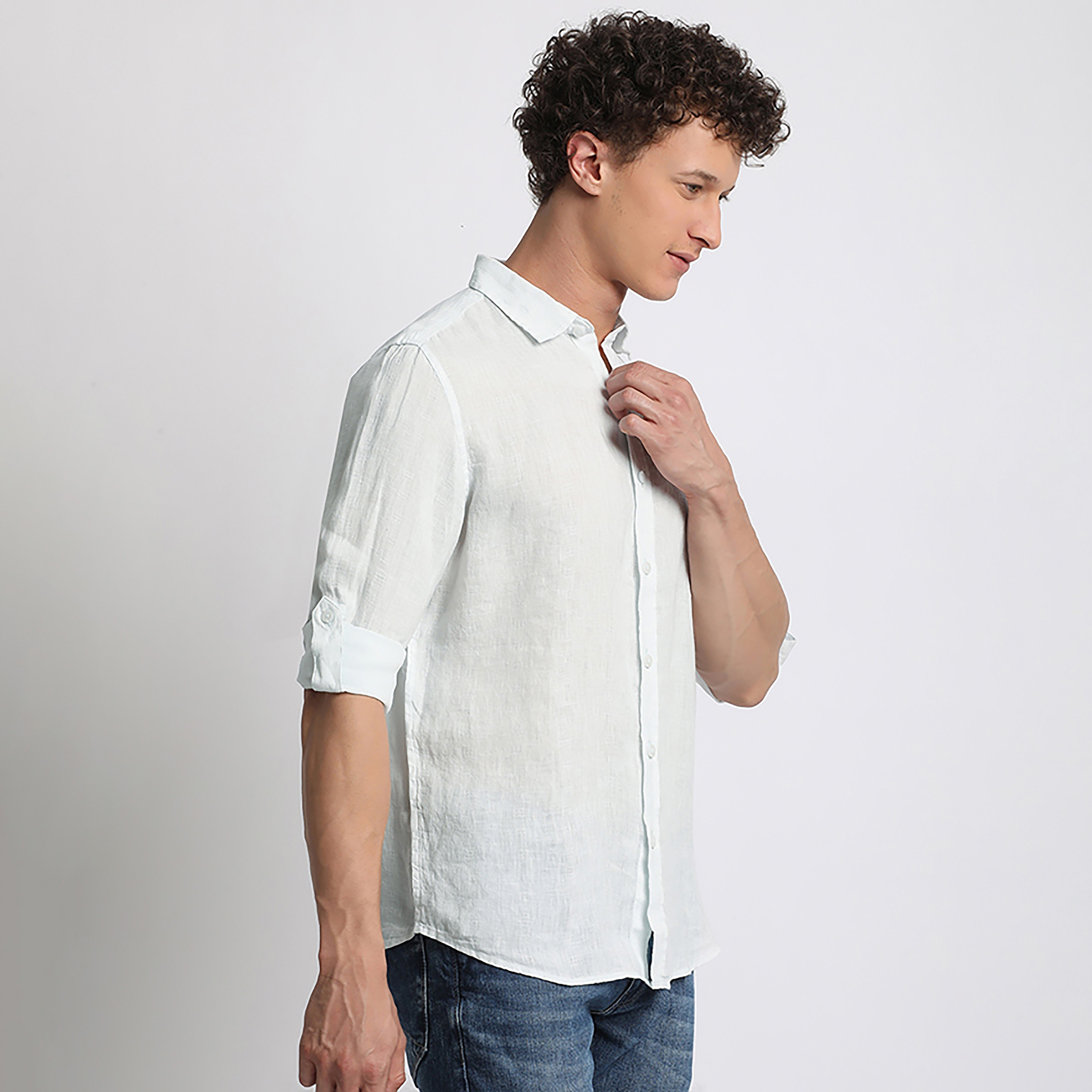 قميص كاجوال سادة من بيفرلي هيلز بولو كلوب بأكمام قابلة للطي وياقة كلاسيكية-men-clothing-shirts-image-19
