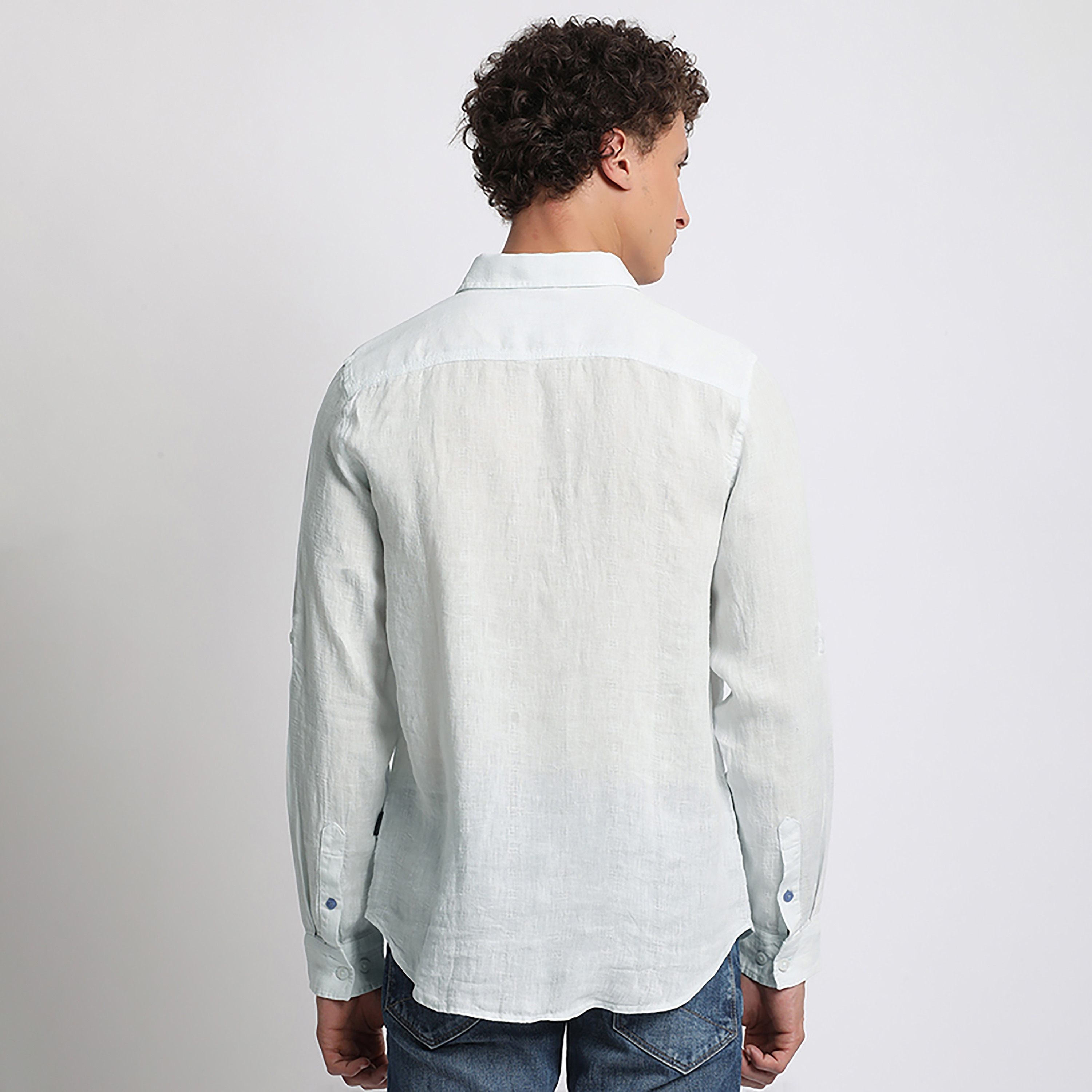 قميص كاجوال سادة من بيفرلي هيلز بولو كلوب بأكمام قابلة للطي وياقة كلاسيكية-men-clothing-shirts-image-20