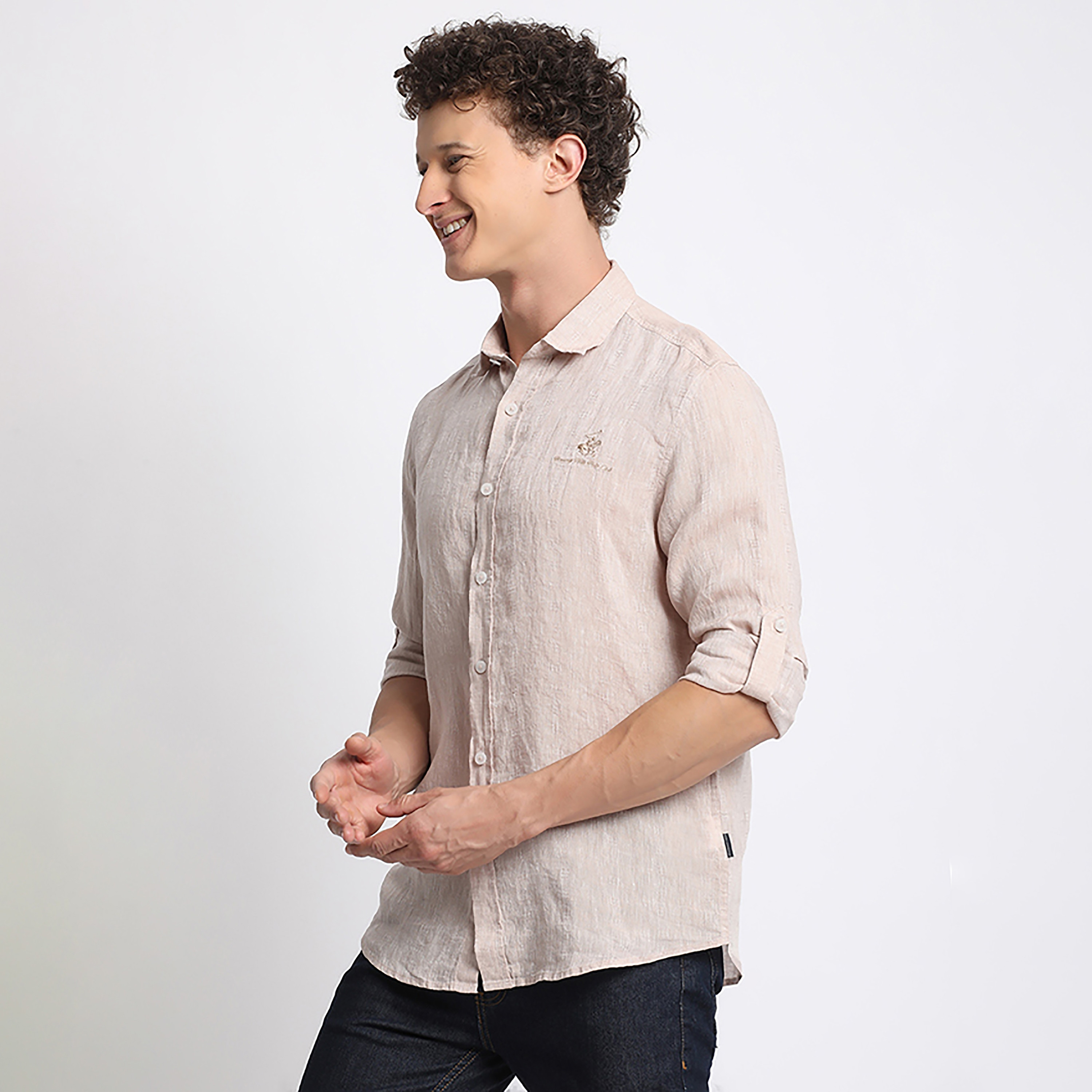 قميص كاجوال سادة من بيفرلي هيلز بولو كلوب بأكمام قابلة للطي وياقة كلاسيكية-men-clothing-shirts-image-6