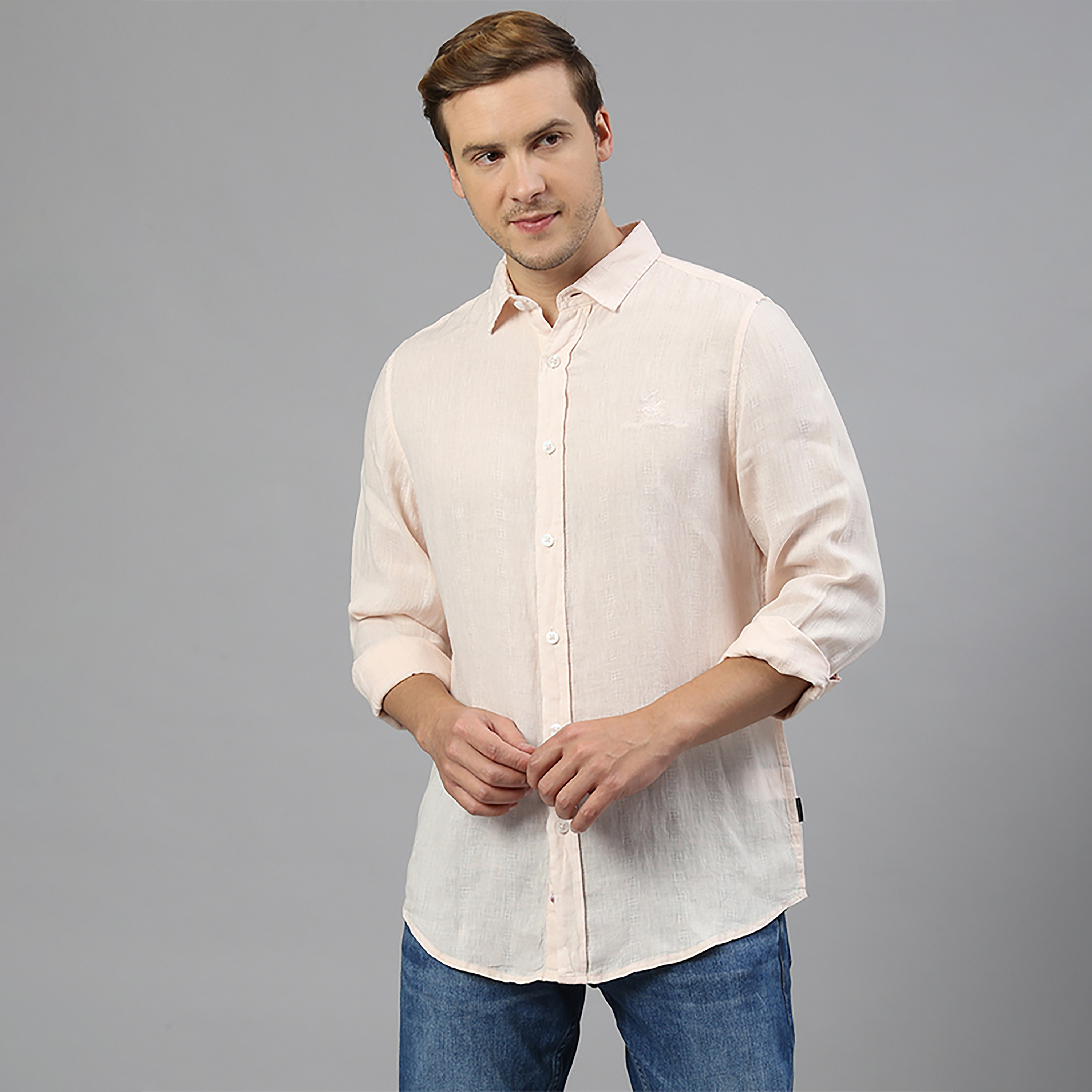 تي شيرت بولو بأكمام طويلة وياقة مزخرفة من بيفرلي هيلز بولو كلوب-men-clothing-shirts-image-1