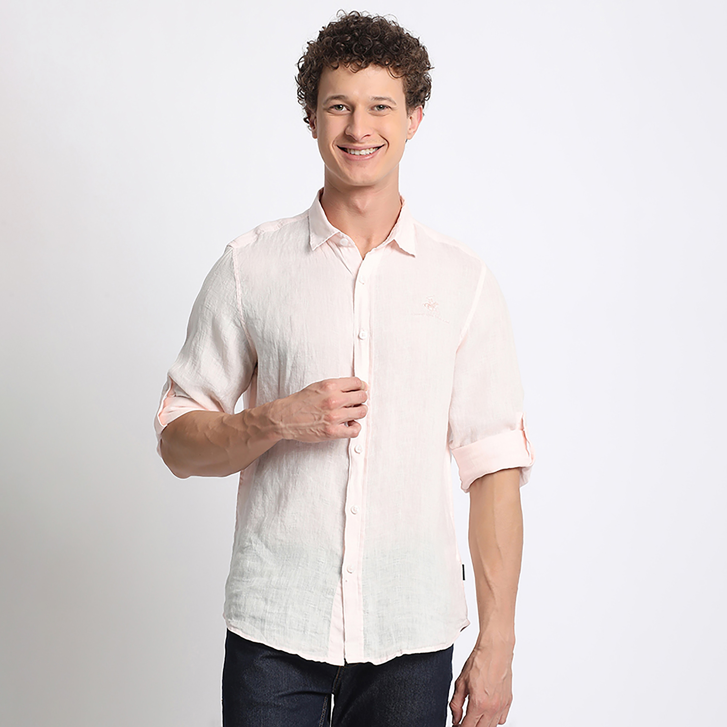 قميص كاجوال ذو تكسثرد من بيفرلي هيلز بولو كلوب بأكمام قابلة للطي وياقة كلاسيكية-men-clothing-shirts-image-5
