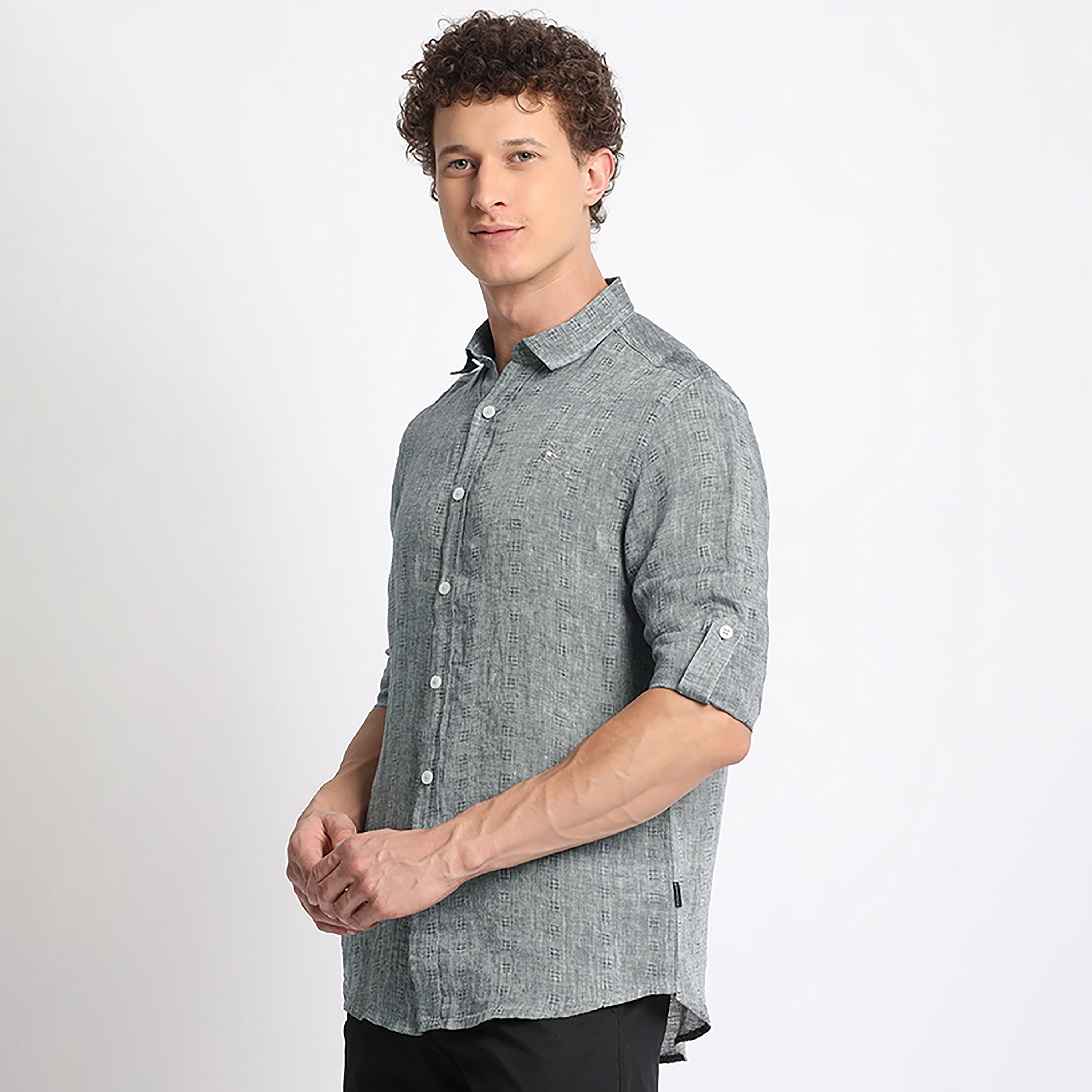قميص كاجوال ذو تكسثرد من بيفرلي هيلز بولو كلوب بأكمام قابلة للطي وياقة كلاسيكية-men-clothing-shirts-image-2