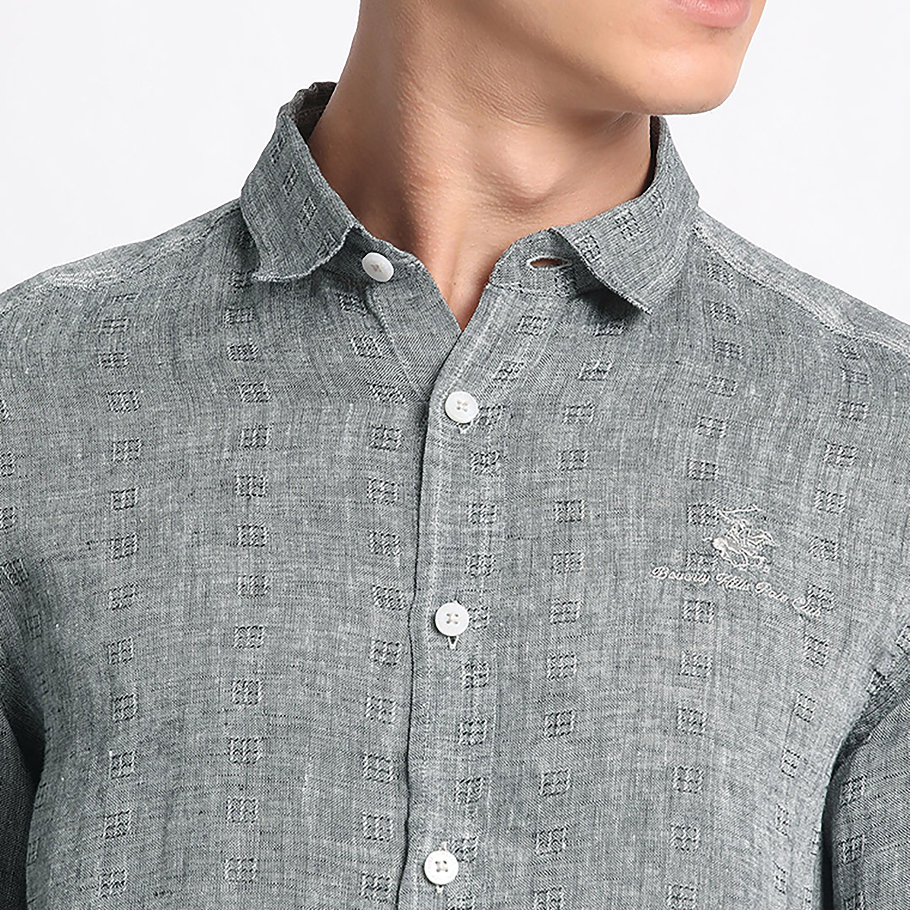 قميص كاجوال ذو تكسثرد من بيفرلي هيلز بولو كلوب بأكمام قابلة للطي وياقة كلاسيكية-men-clothing-shirts-image-3