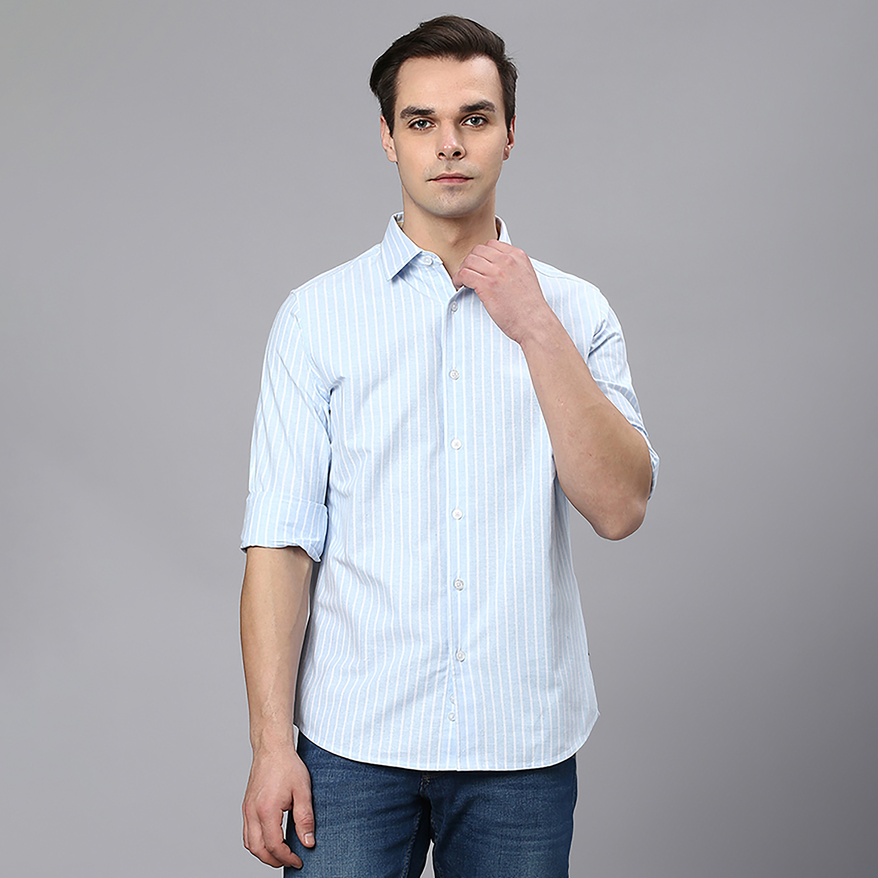 قميص كاجوال بياقة مزينة بأشرطة وأكمام طويلة من بيفرلي هيلز بولو كلوب-men-clothing-shirts-image-1