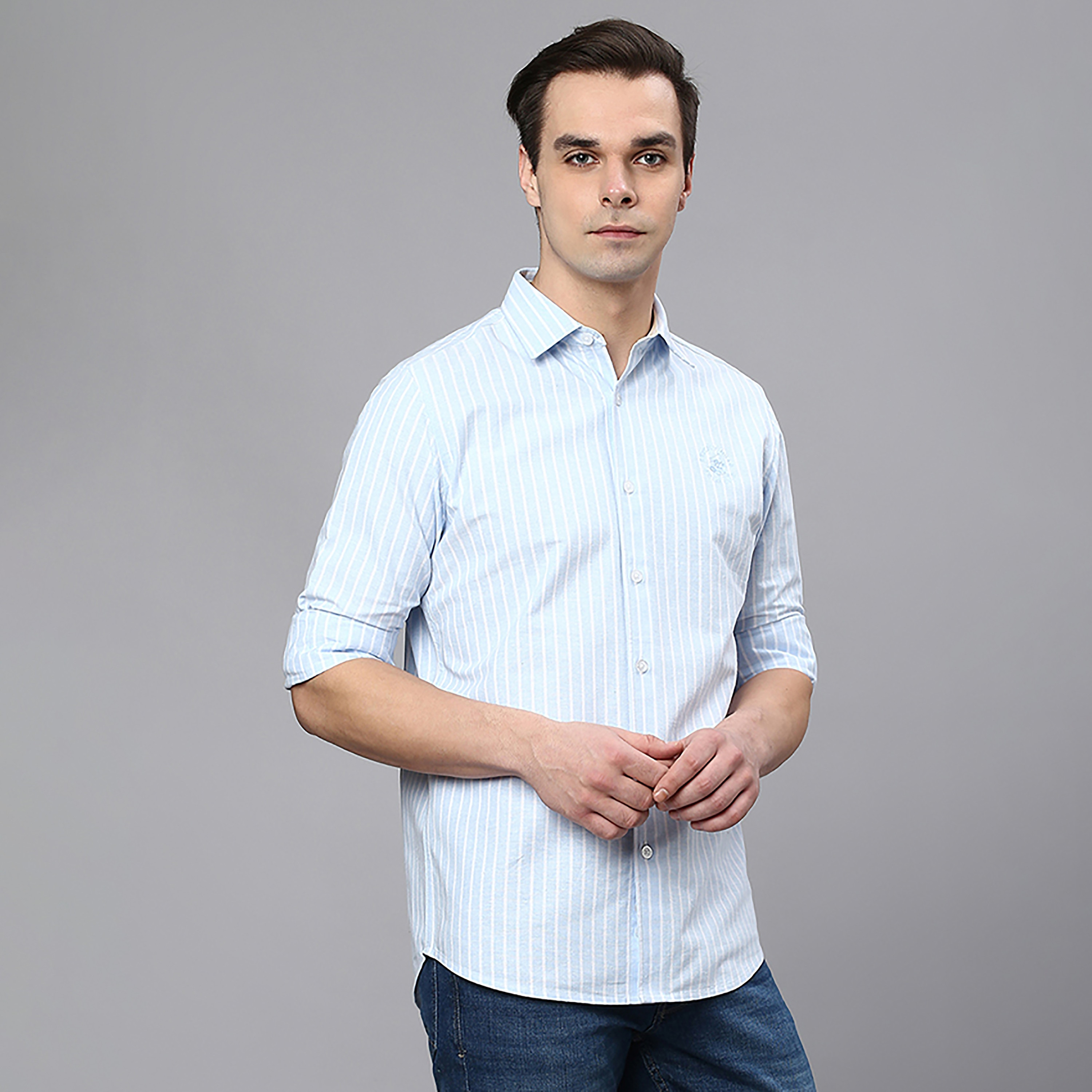 قميص كاجوال بياقة مزينة بأشرطة وأكمام طويلة من بيفرلي هيلز بولو كلوب-men-clothing-shirts-image-3