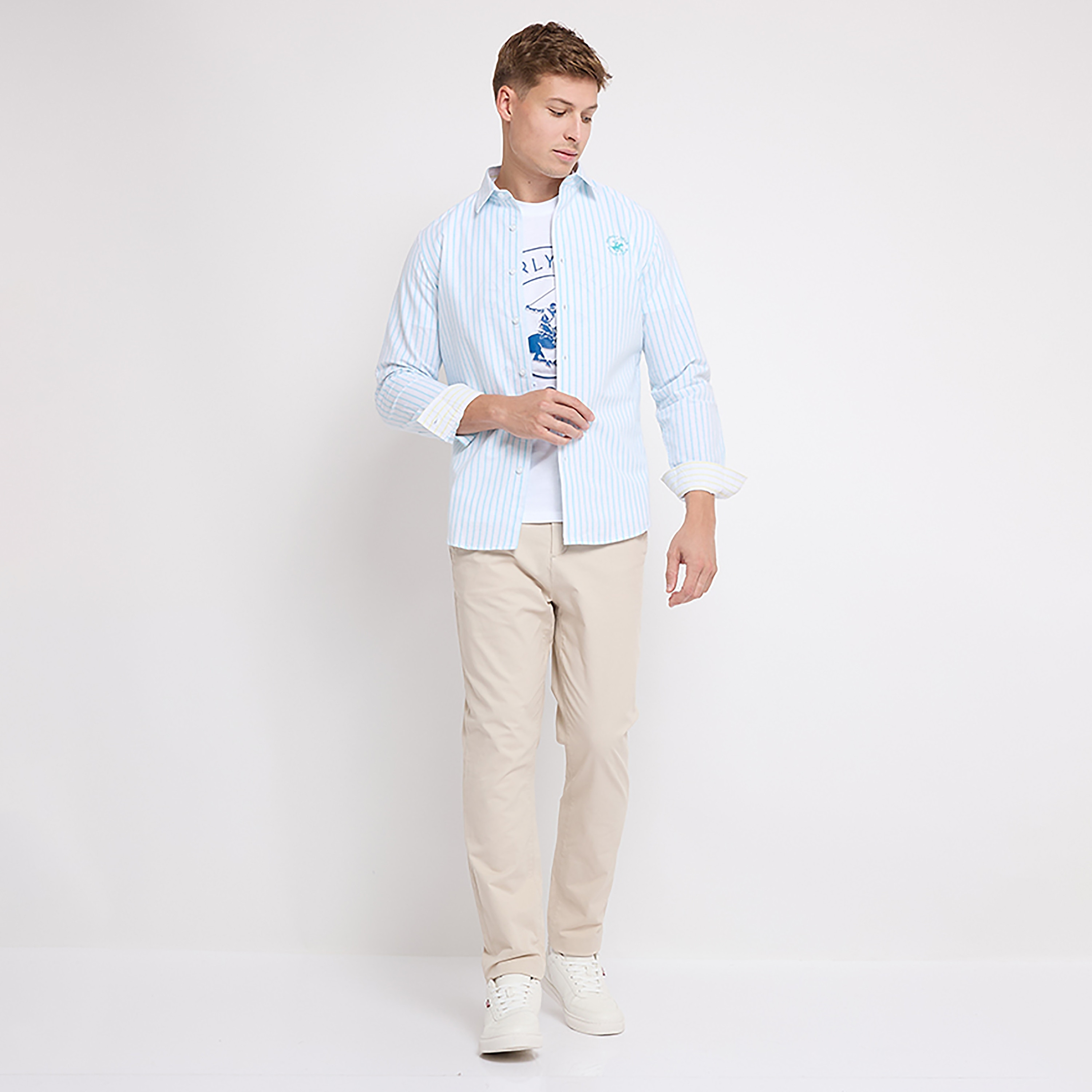 قميص كاجوال بياقة مزينة بأشرطة وأكمام طويلة من بيفرلي هيلز بولو كلوب-men-clothing-shirts-image-6