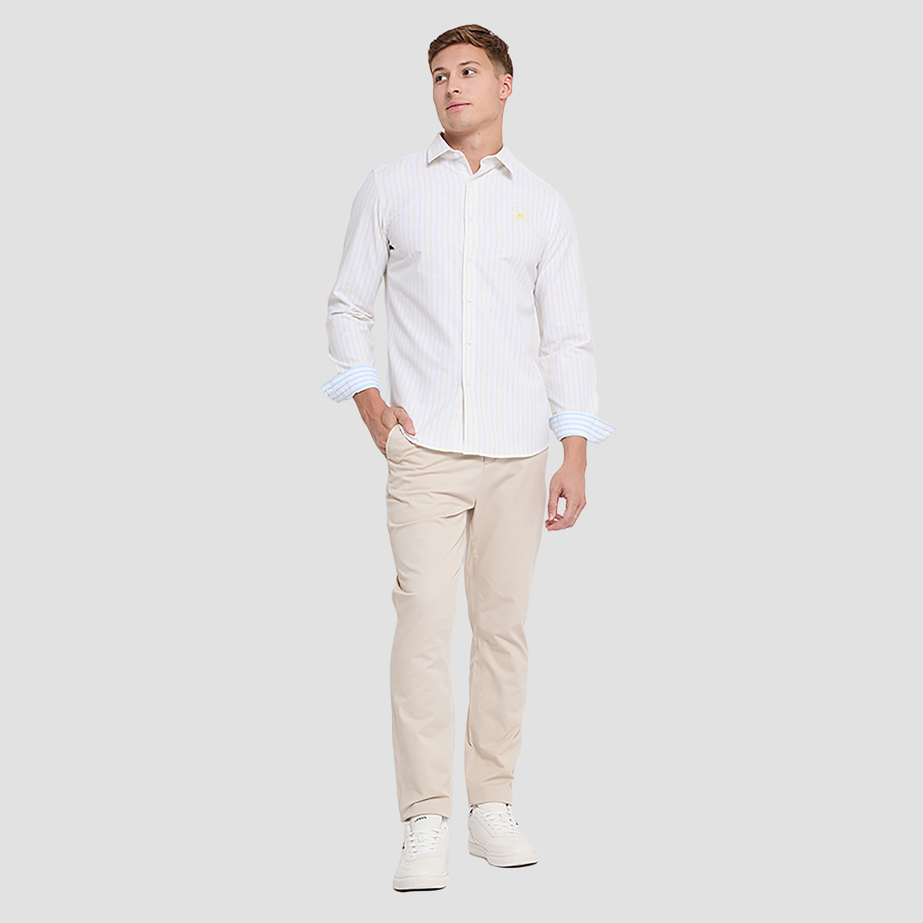 قميص كاجوال بياقة مزينة بأشرطة وأكمام طويلة من بيفرلي هيلز بولو كلوب-men-clothing-shirts-image-11